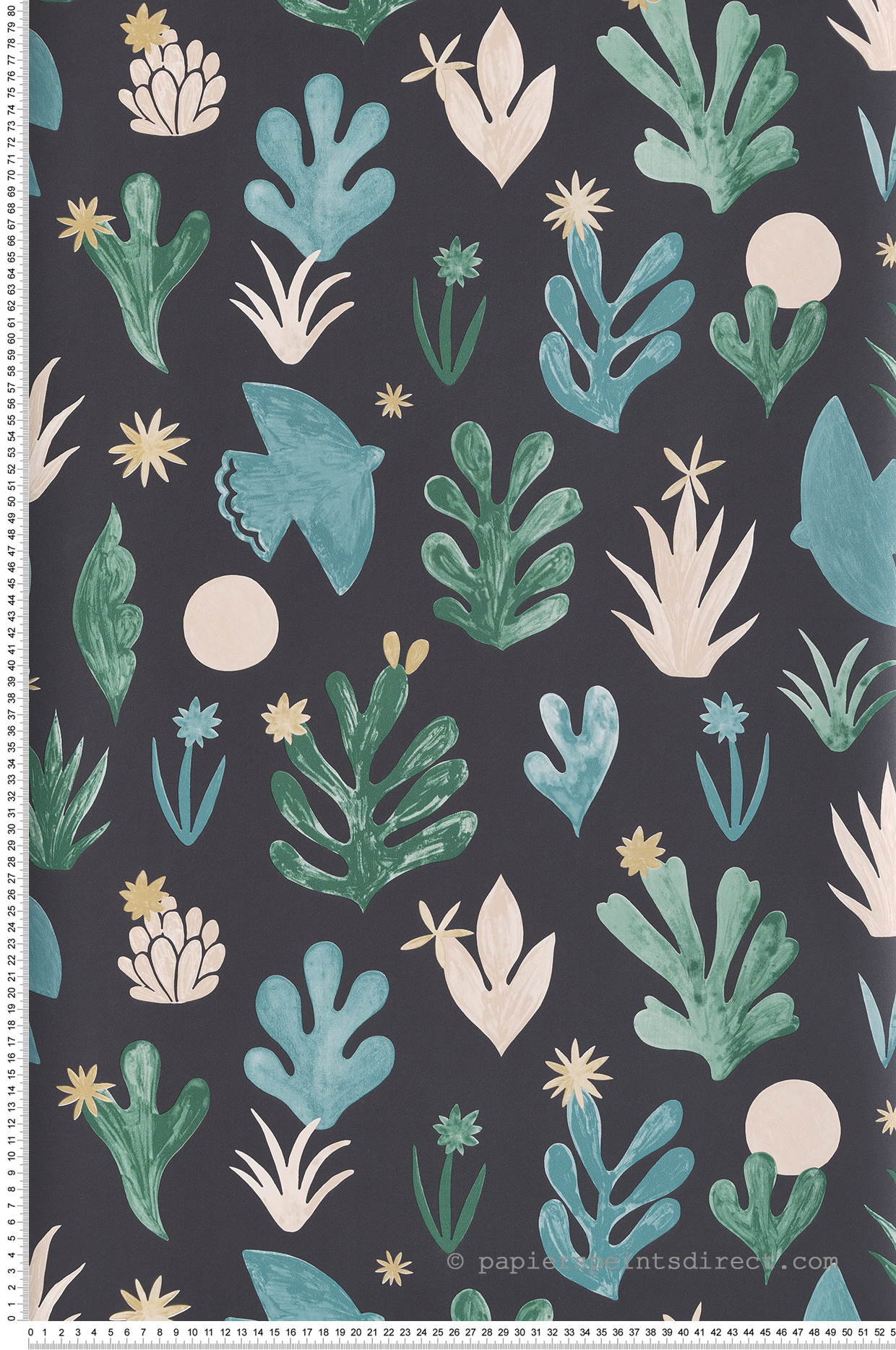 Papier peint Oiseau et Feuillage noir et doré - Imagination de Casélio | Réf. IMG102177192