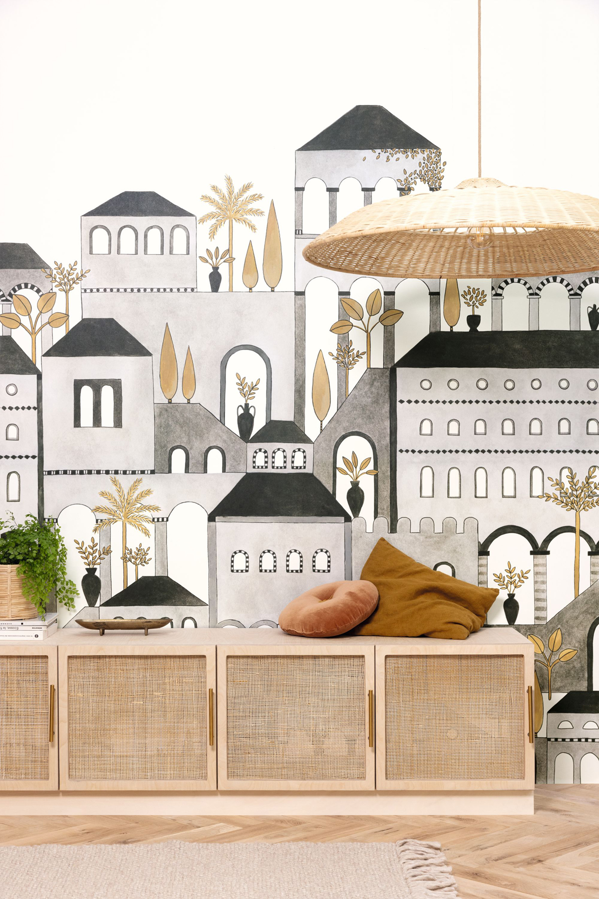 Papier peint panoramique Maison Agora noir blanc - Moonlight 2 de Casélio AMB | Réf. MLGT104200991