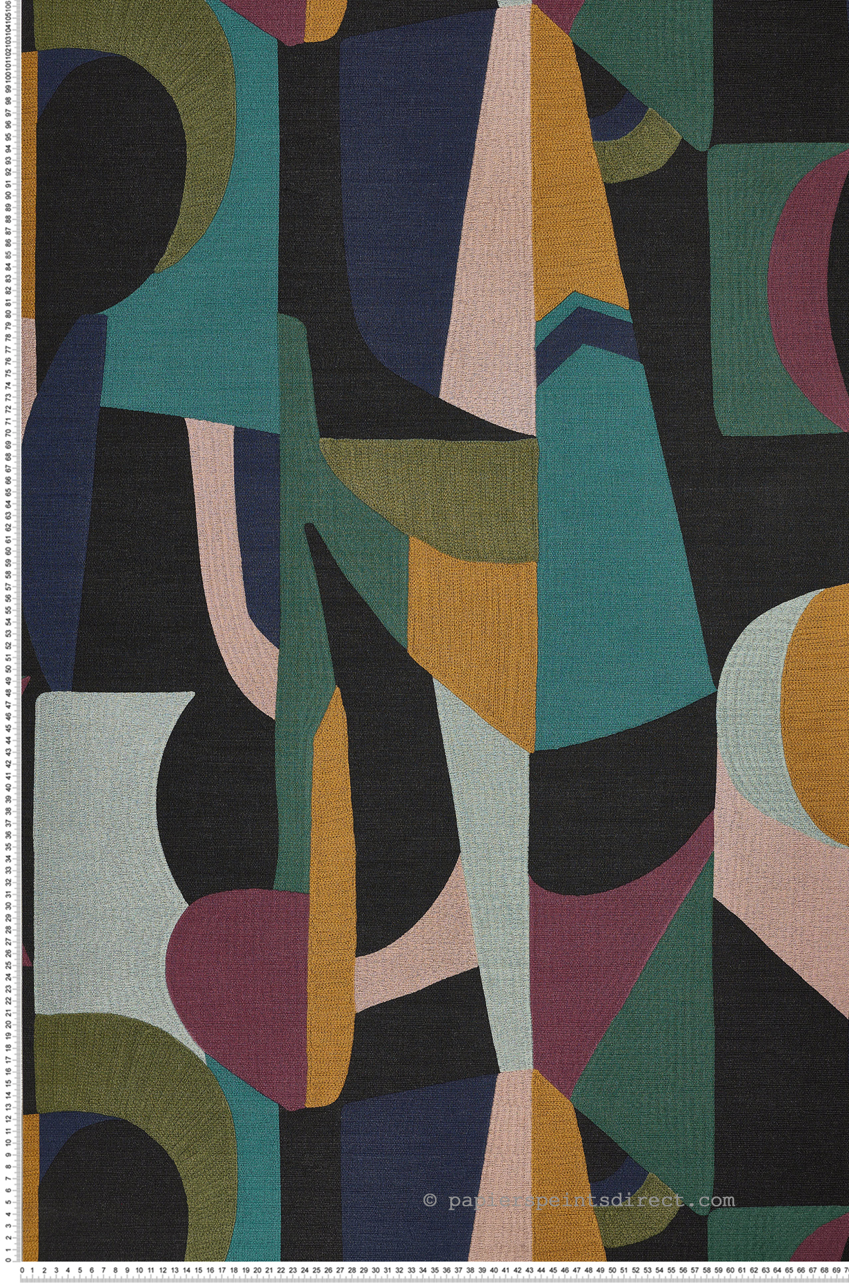 Papier peint Géométrique Abstrait noir et multicouleurs - L'Atelier de Casamance | Réf. CAS-75460304