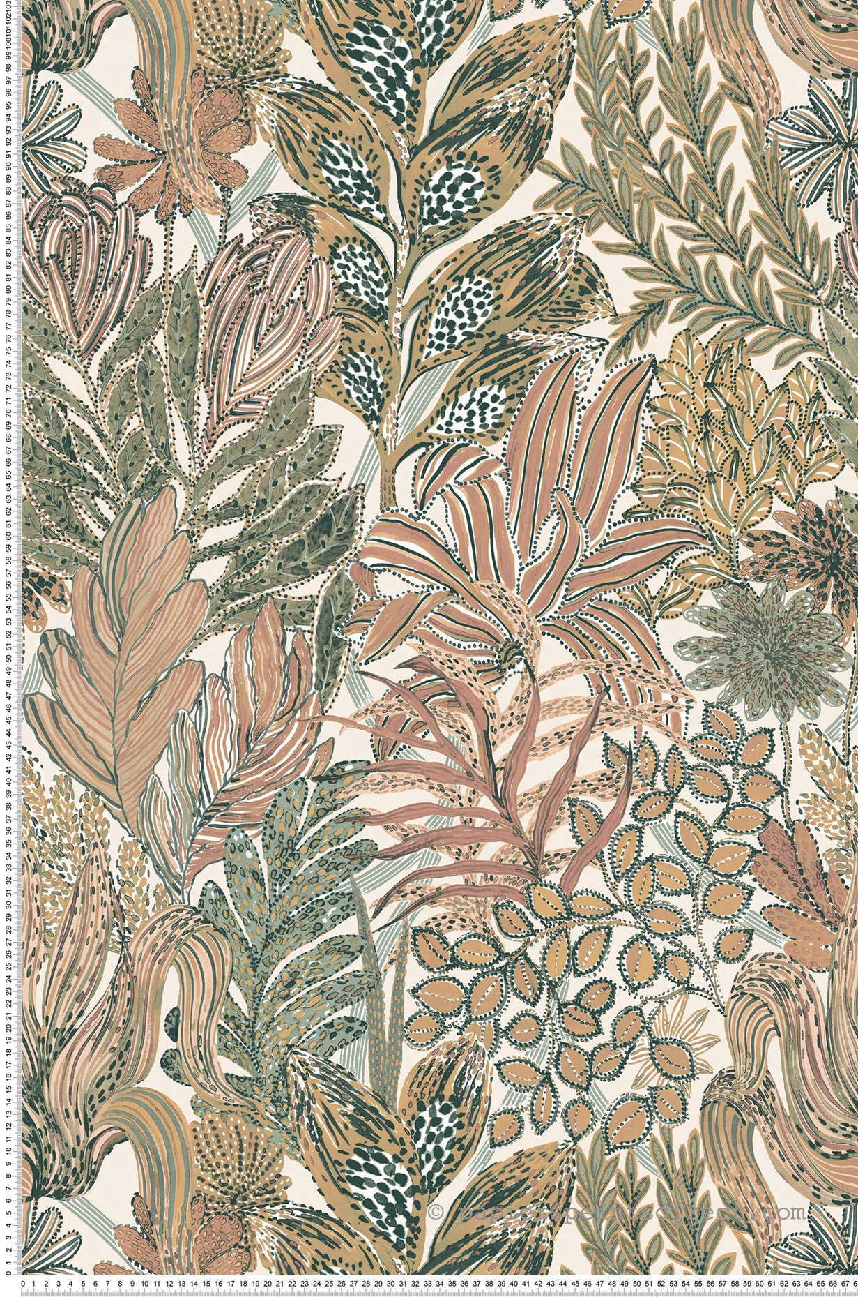 Papier peint Jungle Borromée blush - Jardin Félicia de Casamance | Réf. CAS-A74320630