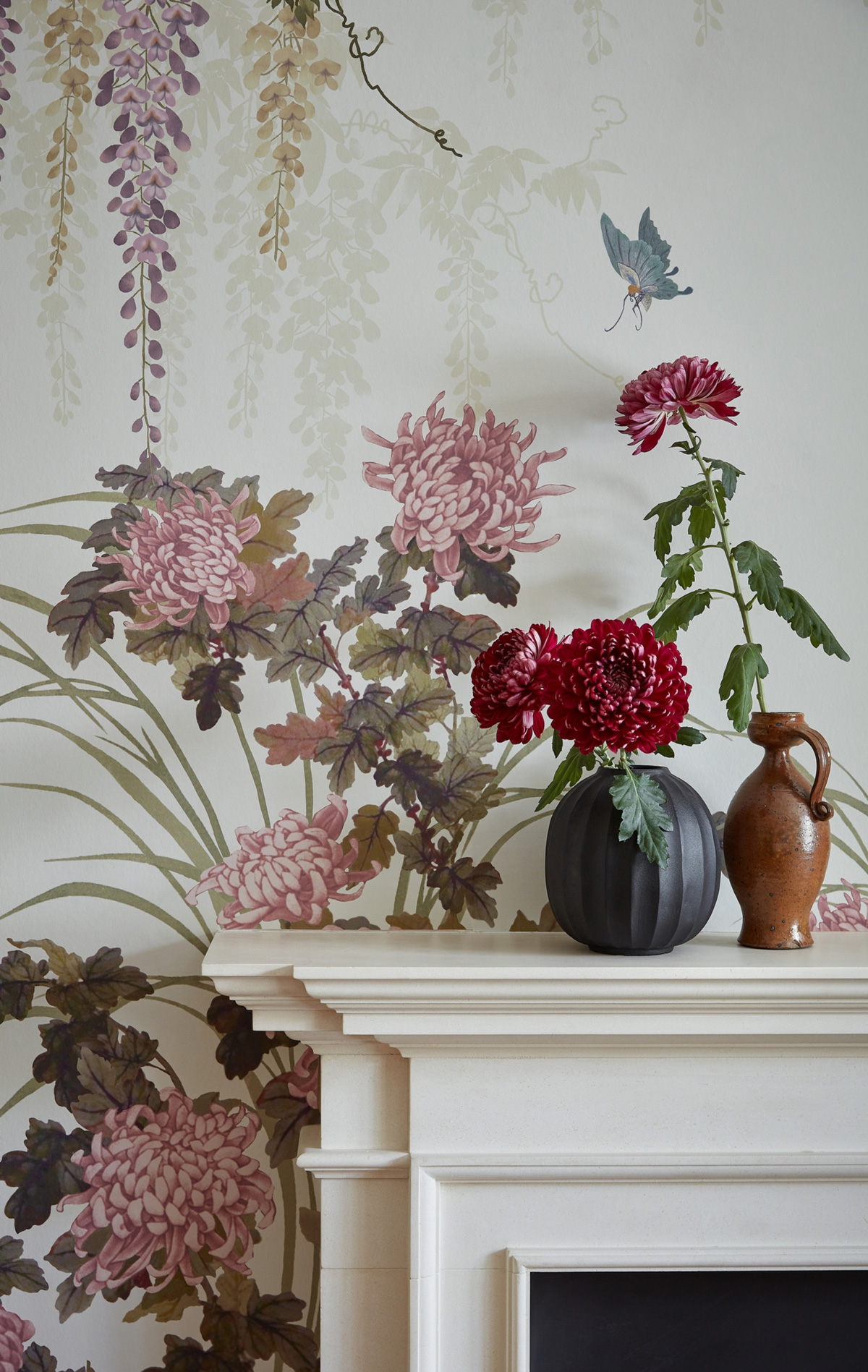 Papier peint panoramique Floral Wisteria Bloom naturel - V&A Decorative Papers III d'Initiales AMB2 | Réf. INI-2513-191-02