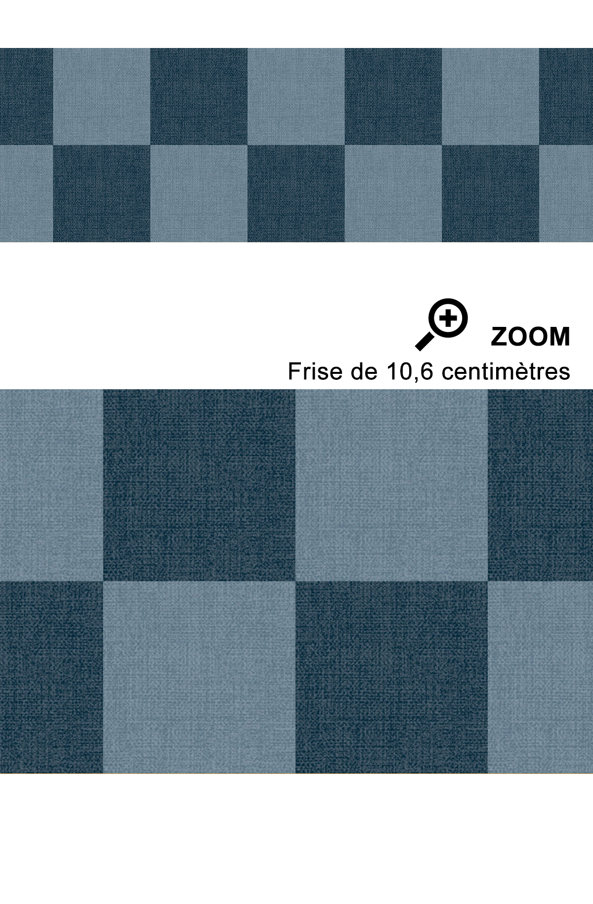 Frise Damier Checks Border bleu jean - Line Up de Casélio | Réf. LNP106796060