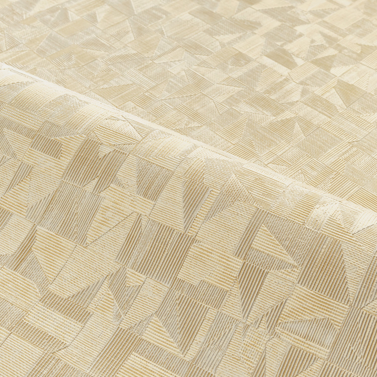 Papier peint Graphique métallisé Tiznit blanc doré - Métal de Casamance | Réf. CAS-74400956