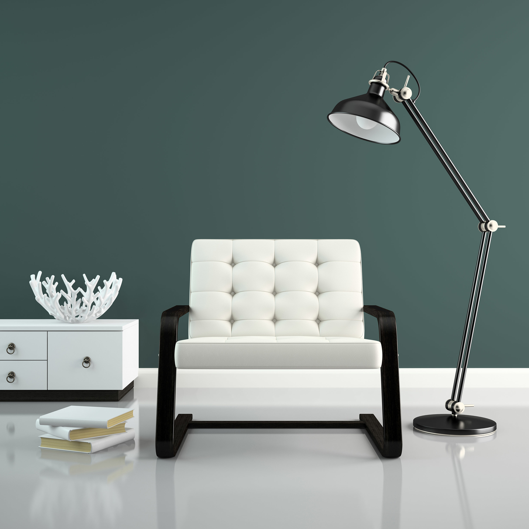 Photo numéro 2 d'une pièce avec un mur peint avec la peinture  Puro vert soft green - c4004