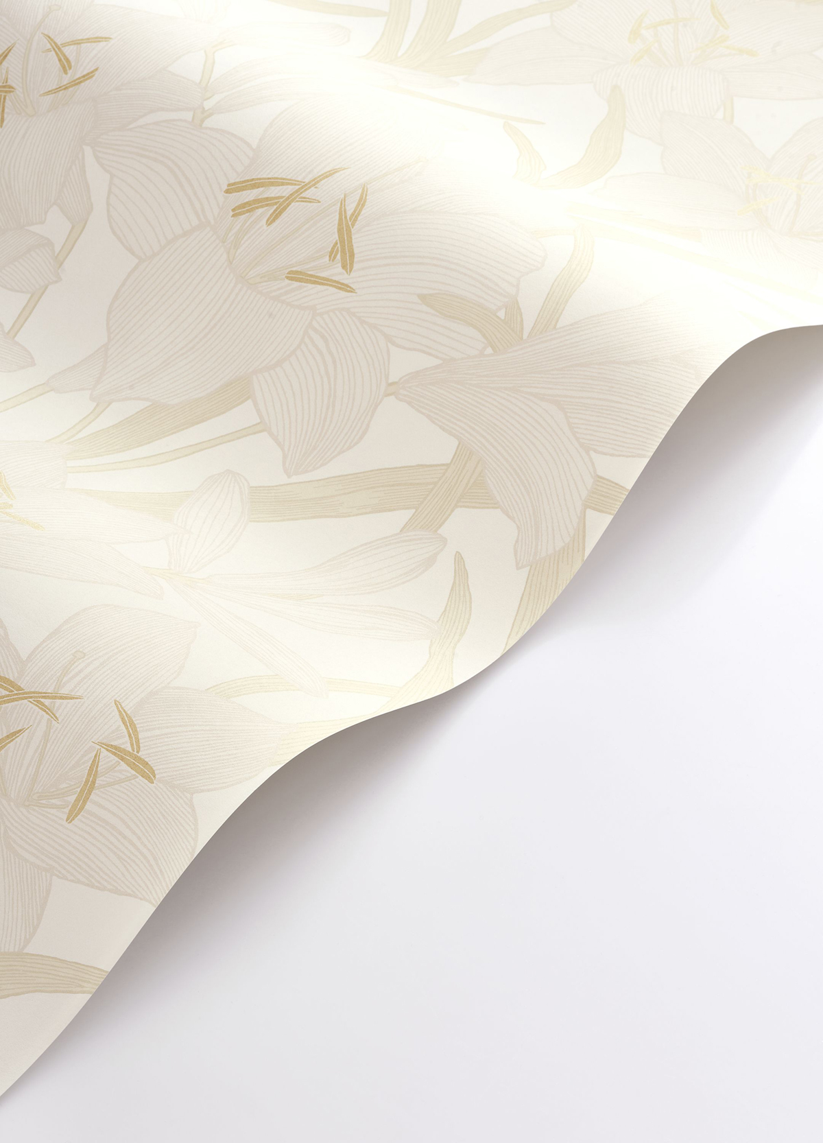Papier peint Fleur Clair de Lys naturel - Le Beau Jardin de Casadéco VAGUE | Réf. BJAR202581001