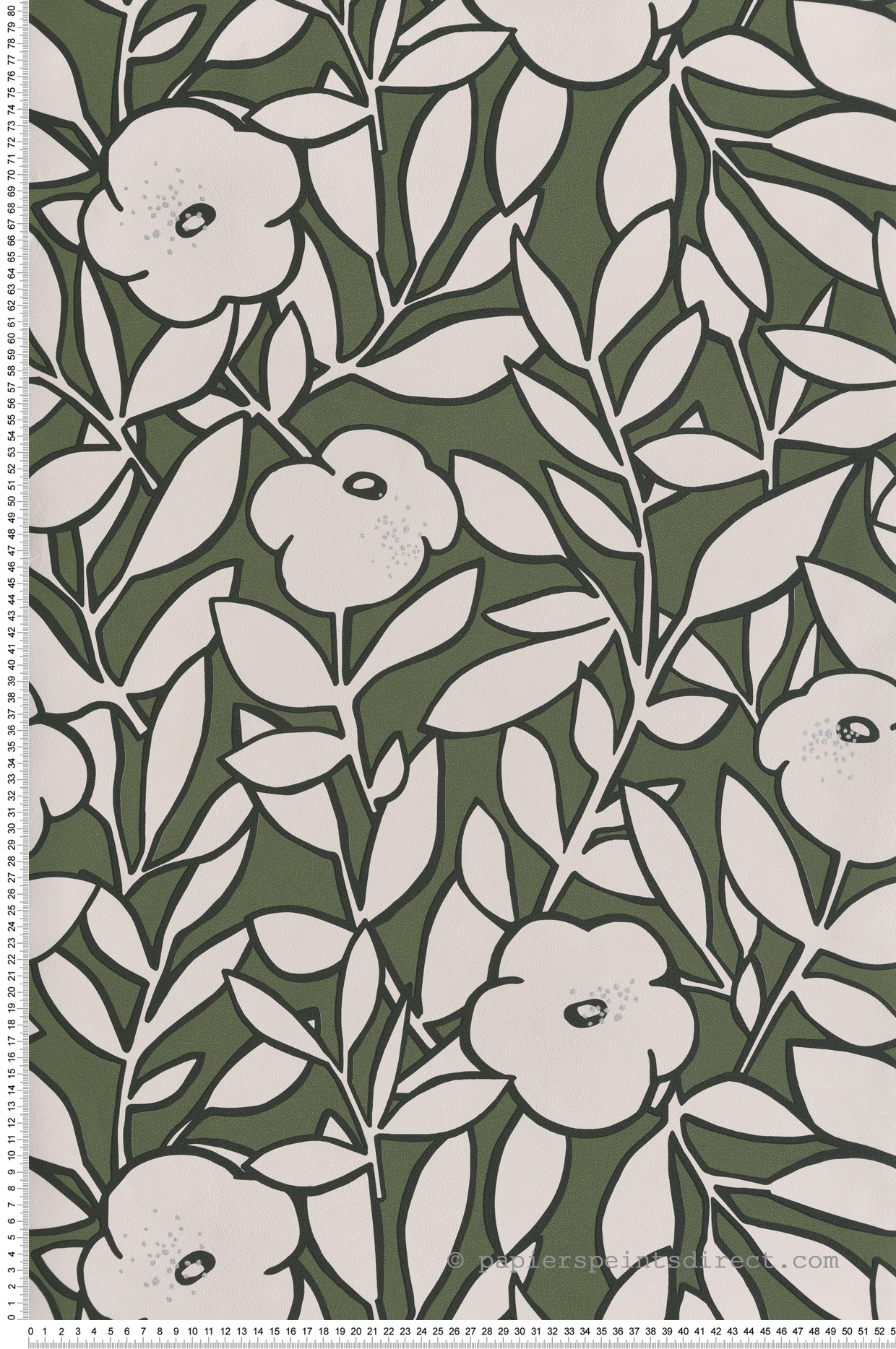 Papier peint Fleur 70s Scintille vert fougère - Dolce Vita de Lutèce | Réf. LTC-11230204