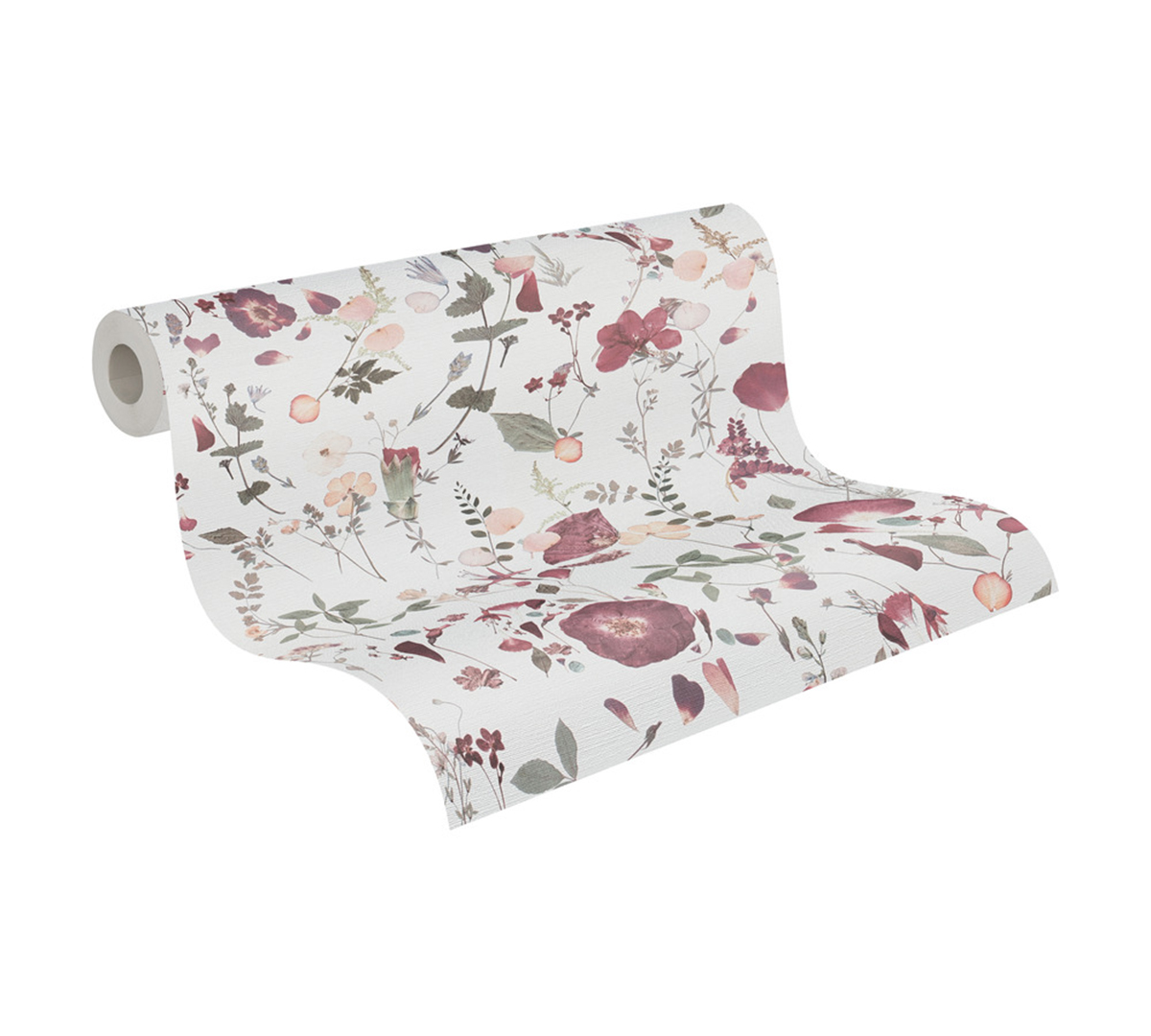 Papier peint Herbier Romantic blanc prune - Aquarell Dreams d'A.S. Création AMB3| Réf. AS-397461