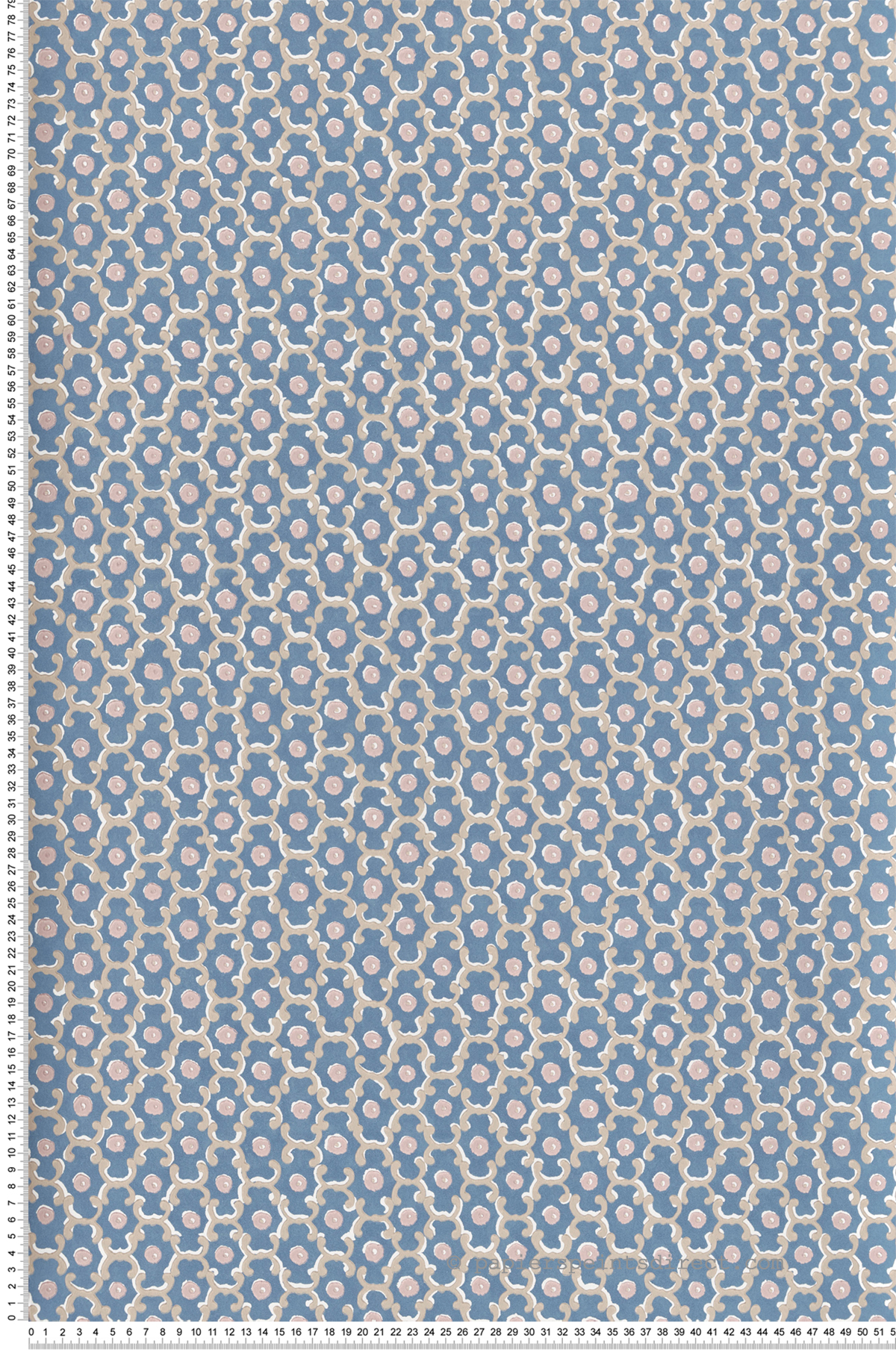 Papier peint motifs Classique Moy Blue - National Trust Papers 2 de Little Greene | Réf. 0260MOBLUEZ