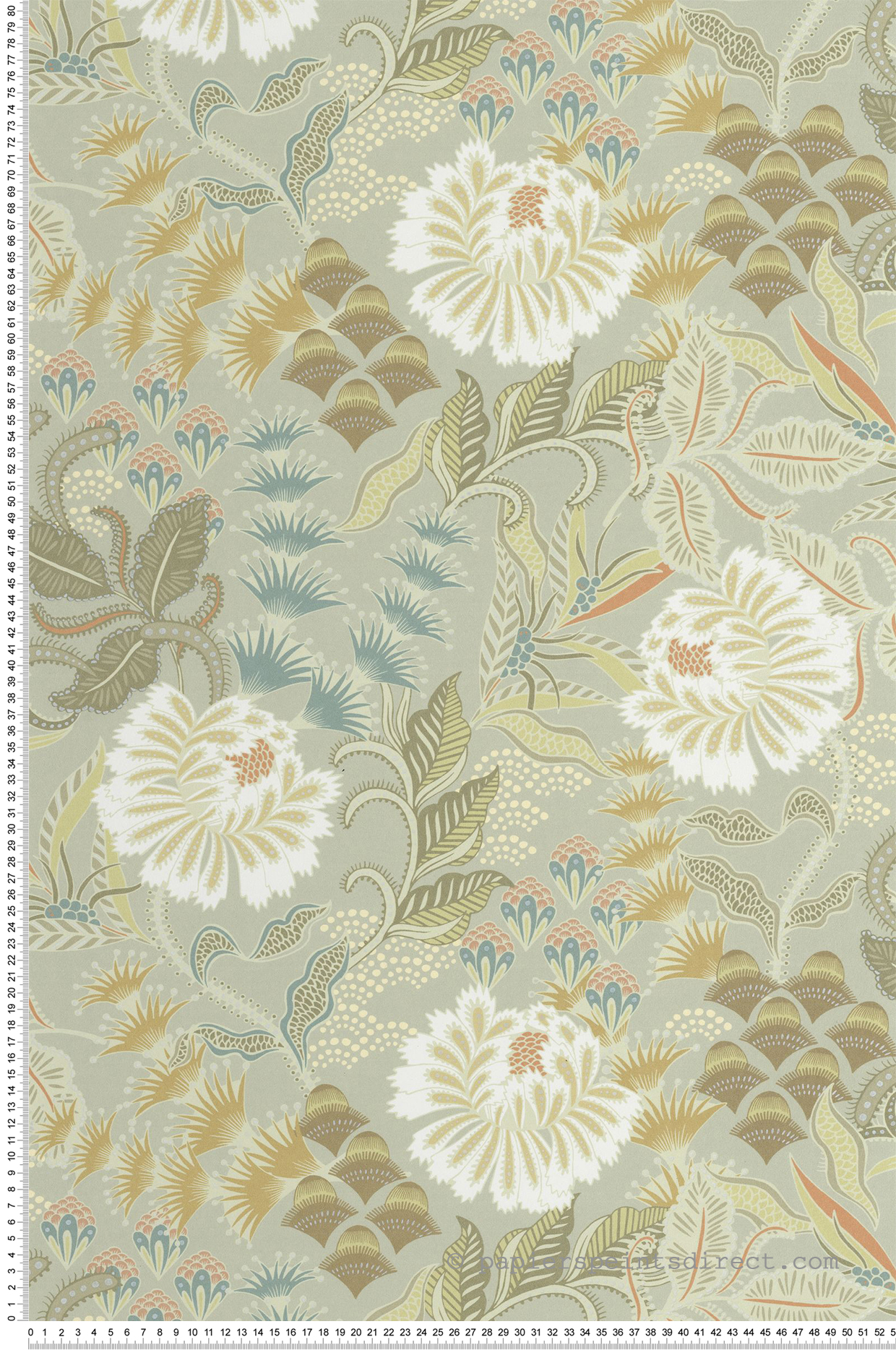 Papier peint Fleur Vintage Bloomsbury vert amande - Derby de Casadéco | Réf. DERB89287530