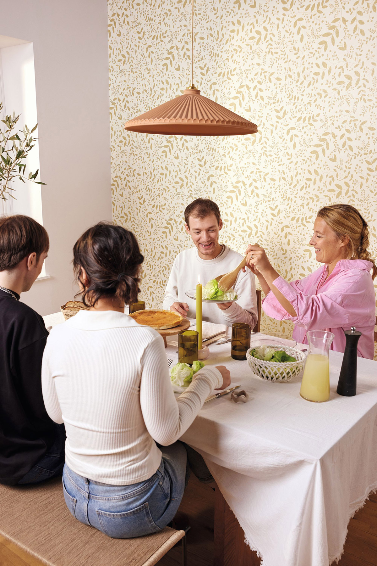 Papier peint Branchage Sympathy blanc doré - Green Life 2 de Casélio | Réf. GNL2105340212