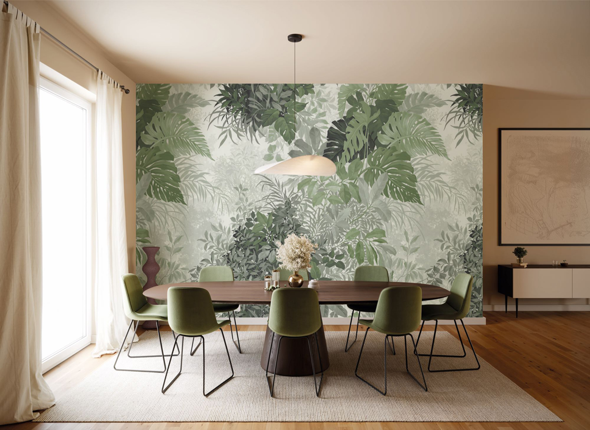 Papier peint panoramique Jungle Monstera vert - Seasons de Komar