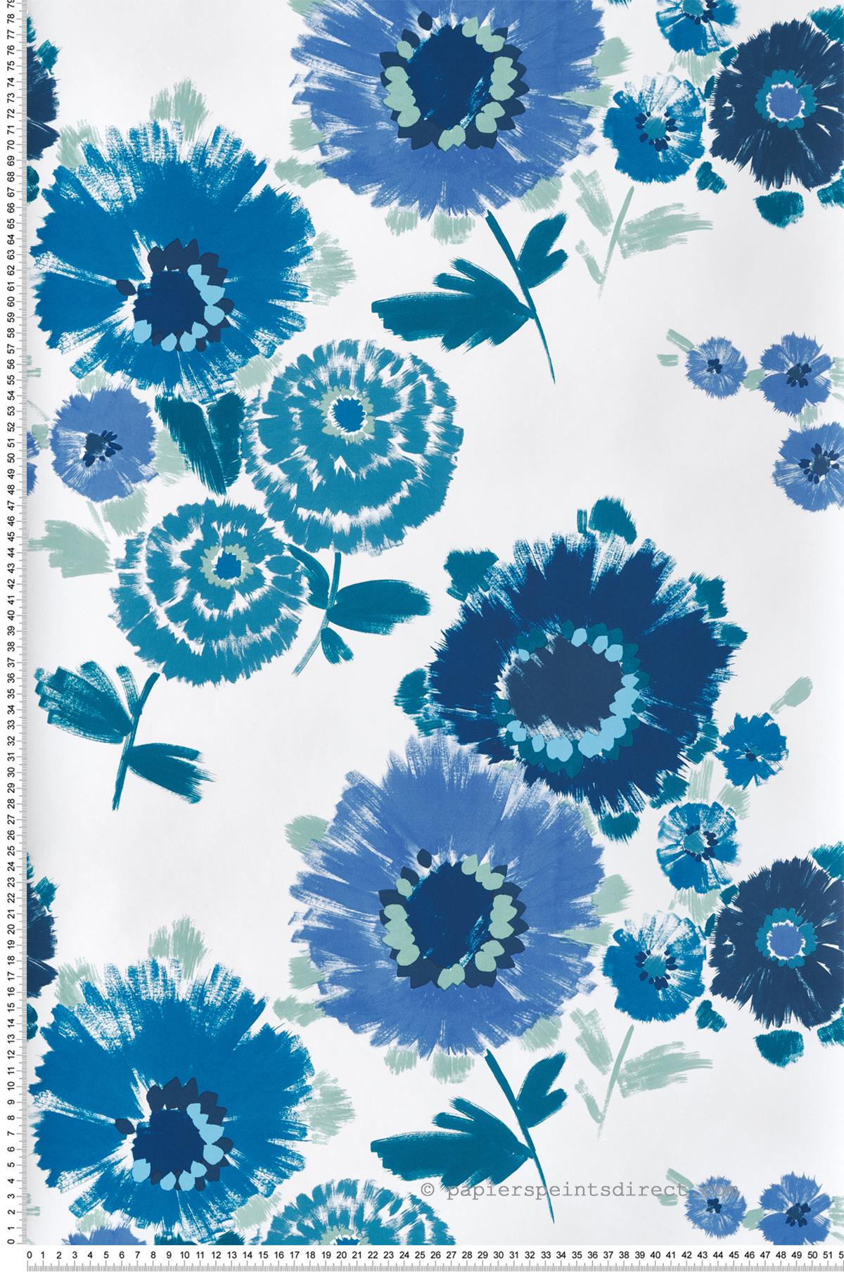 Papier peint Fleur Dahlia bleu - Happy de Lutèce | Réf. LTC-FD26324