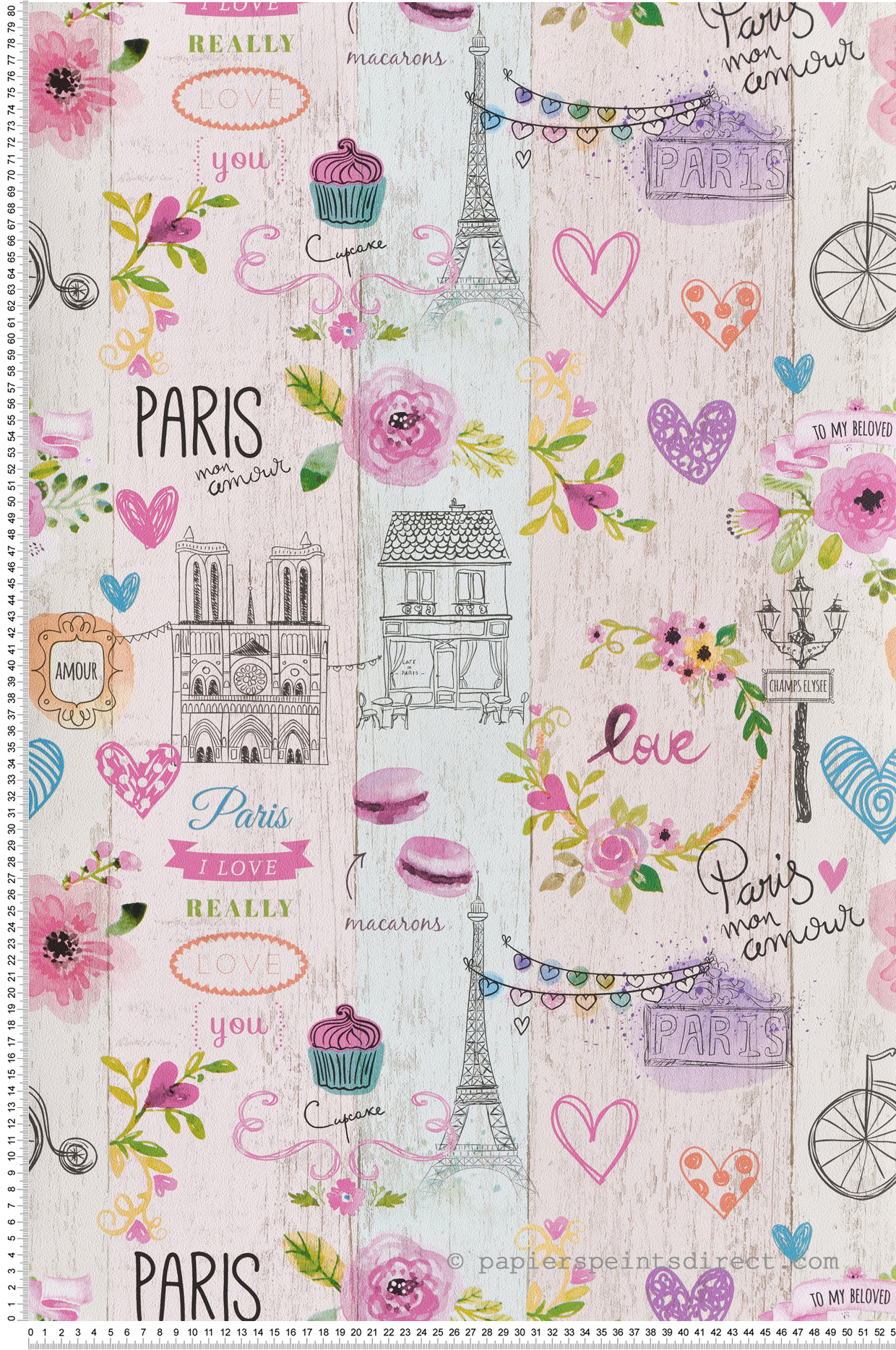 Papier peint Paris rose - Les Aventures de Lutèce | Réf. LTC-51164903