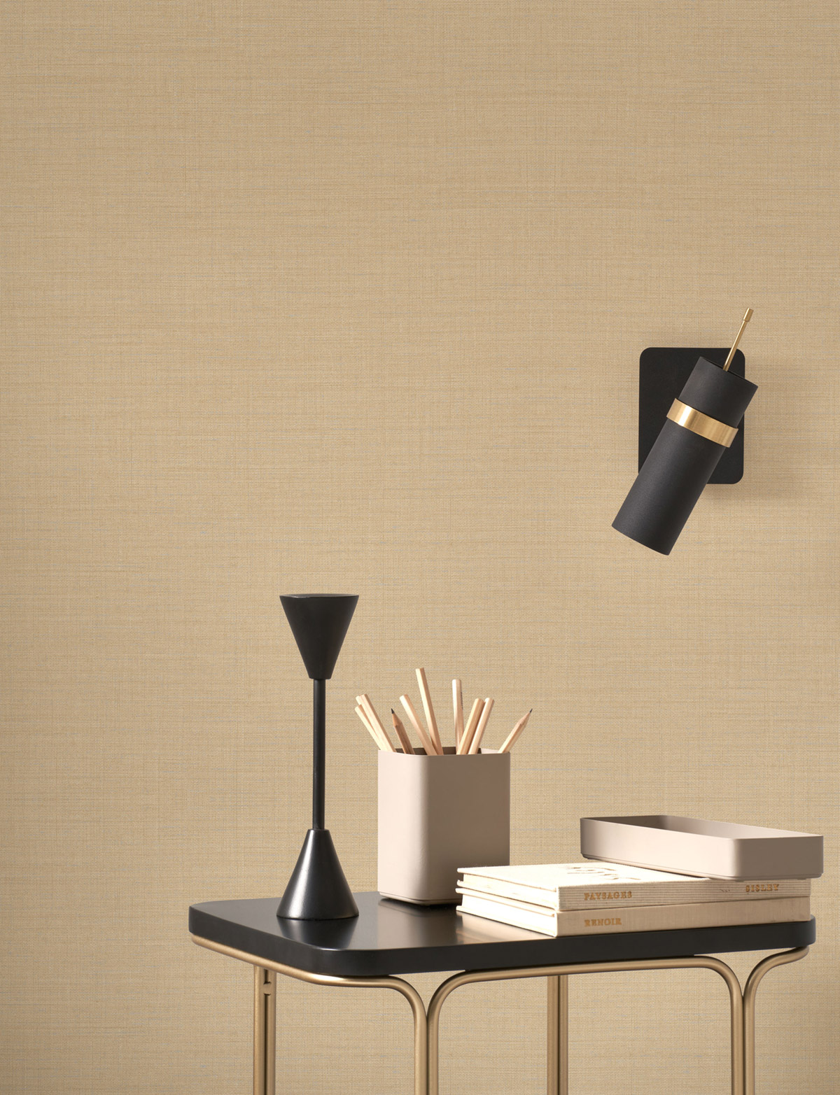 Papier peint Faux Uni Pointillé Smith cappuccino - Carnaby Street de Casadéco | Réf. CARN200562333