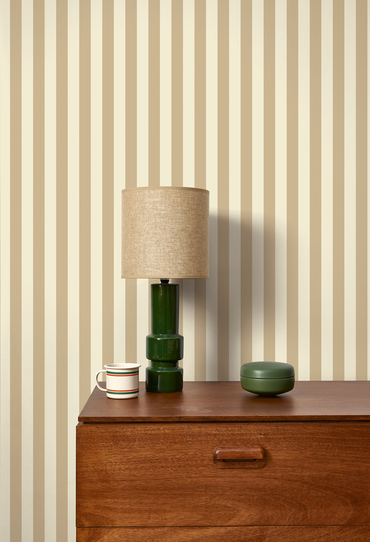 Papier peint Rayure Mate Elizabeth beige crème - Heritage de Casadéco | Réf. HETA201241360