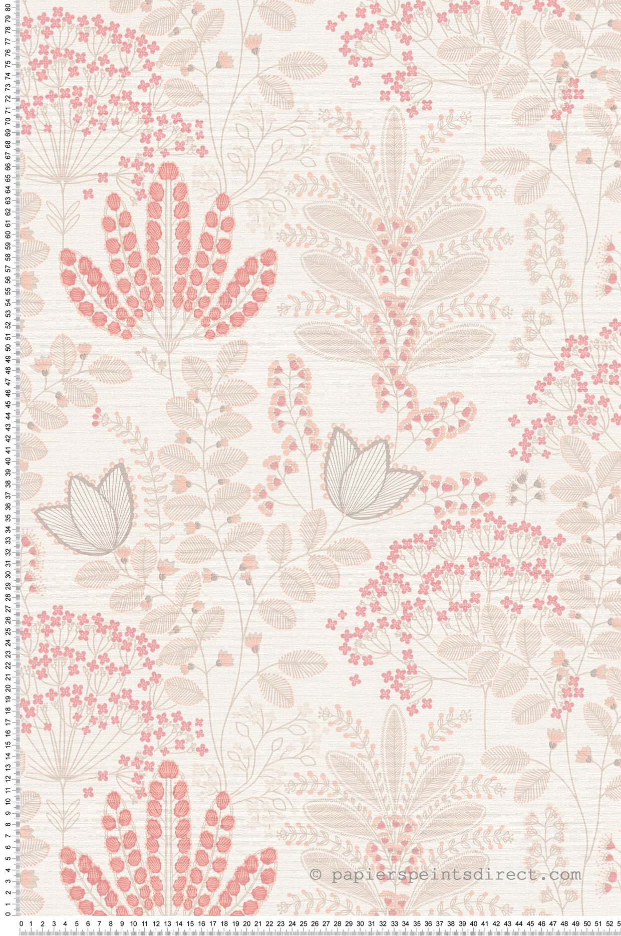 Papier peint Fleurs Enfantin Achillae rose blanc - Famous Garden d'A.S. Création | Réf. AS-393492