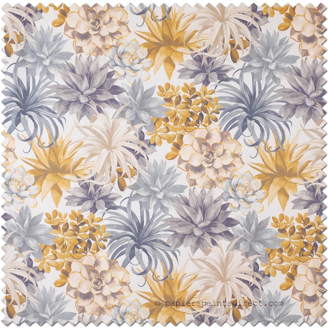 Tissu Plante Echeveria gris - Botanica de Casadéco | Réf. BOTA86111457