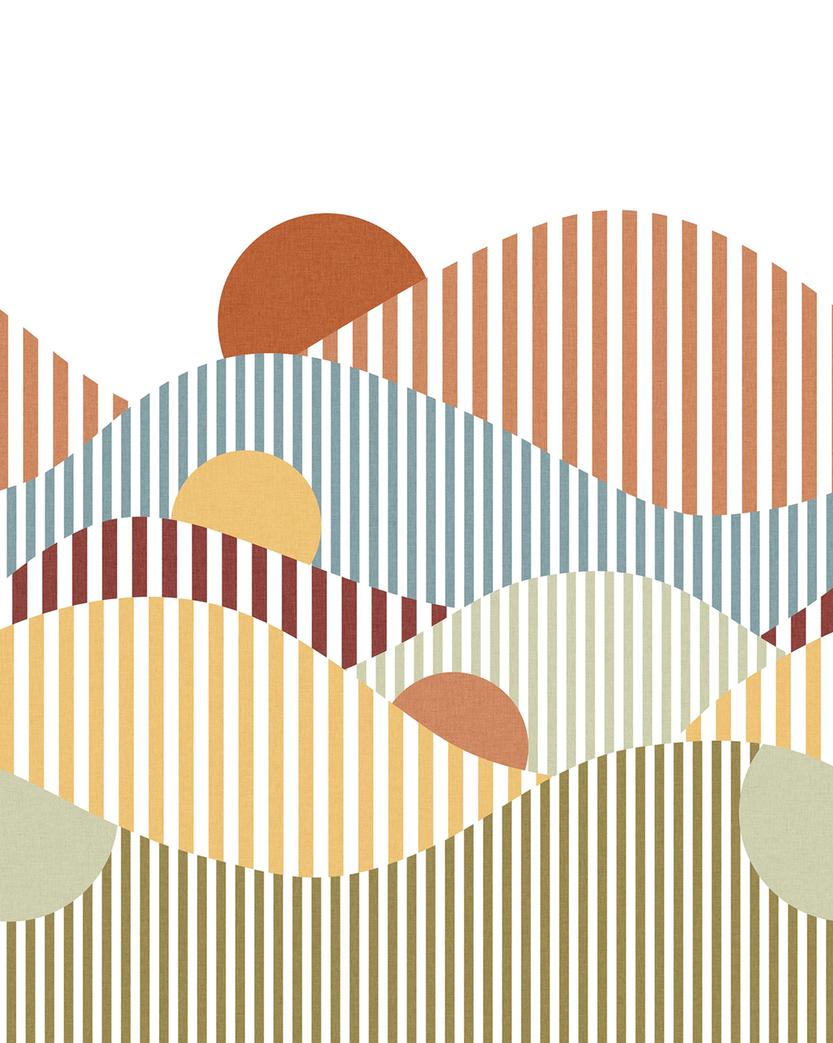 Papier peint panoramique Paysages Rayures Linear multicouleurs 200X250 - Line Up de Casélio | Réf. LNP106764505