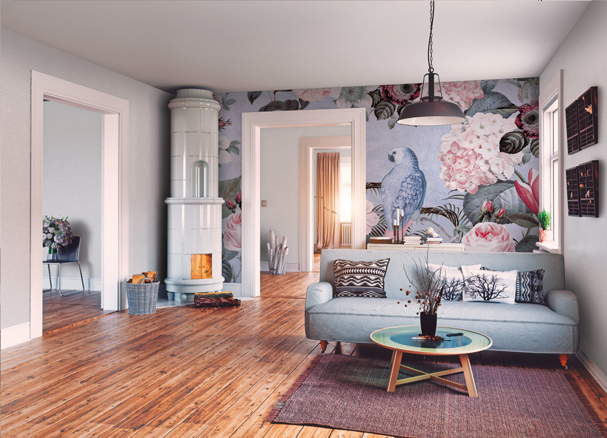 Papier peint panoramique Perroquet Jungle Rendezvous 2 - Référence DD119689 - Intissé 200g/m2 - Standard 400 x 270