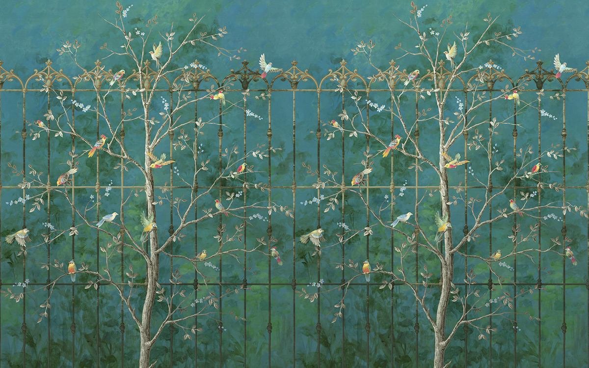 Papier peint panoramique Charme Oiseaux Birdsong Breeze - Papier peint Komar Pure 2