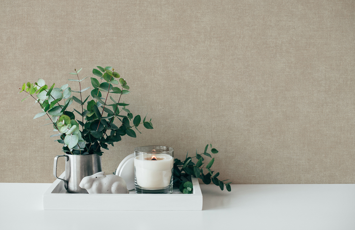 Papier peint Uni Nuancé Toile taupe clair - Smart Surfaces d'A.S. Création AMB2| Réf. AS-367215