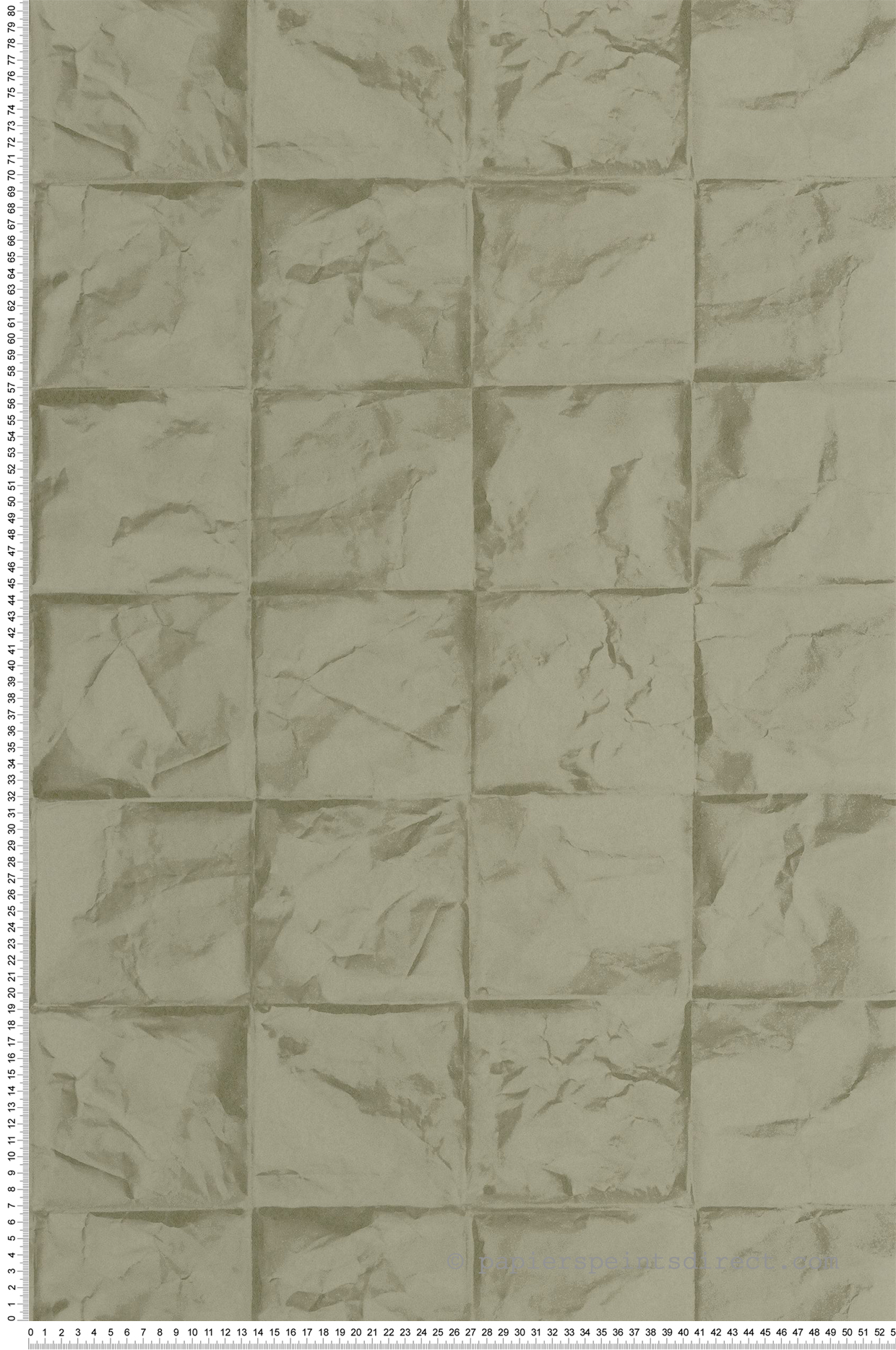Papier peint Carreaux Papier Froissé vert - Papercraft de Casadéco | Réf. PAPC89647404