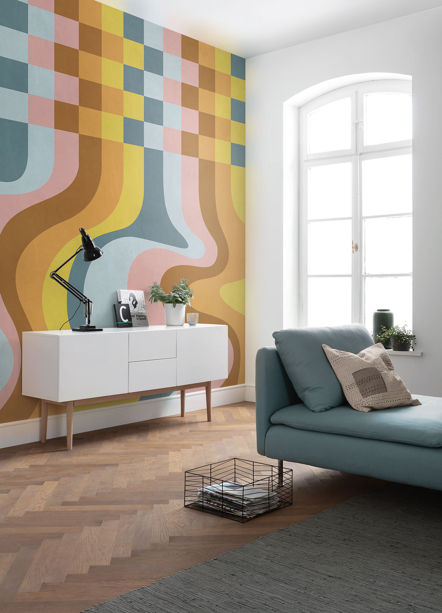 Papier peint panoramique Rétro Coloured Honey - Papier peint Komar Flair