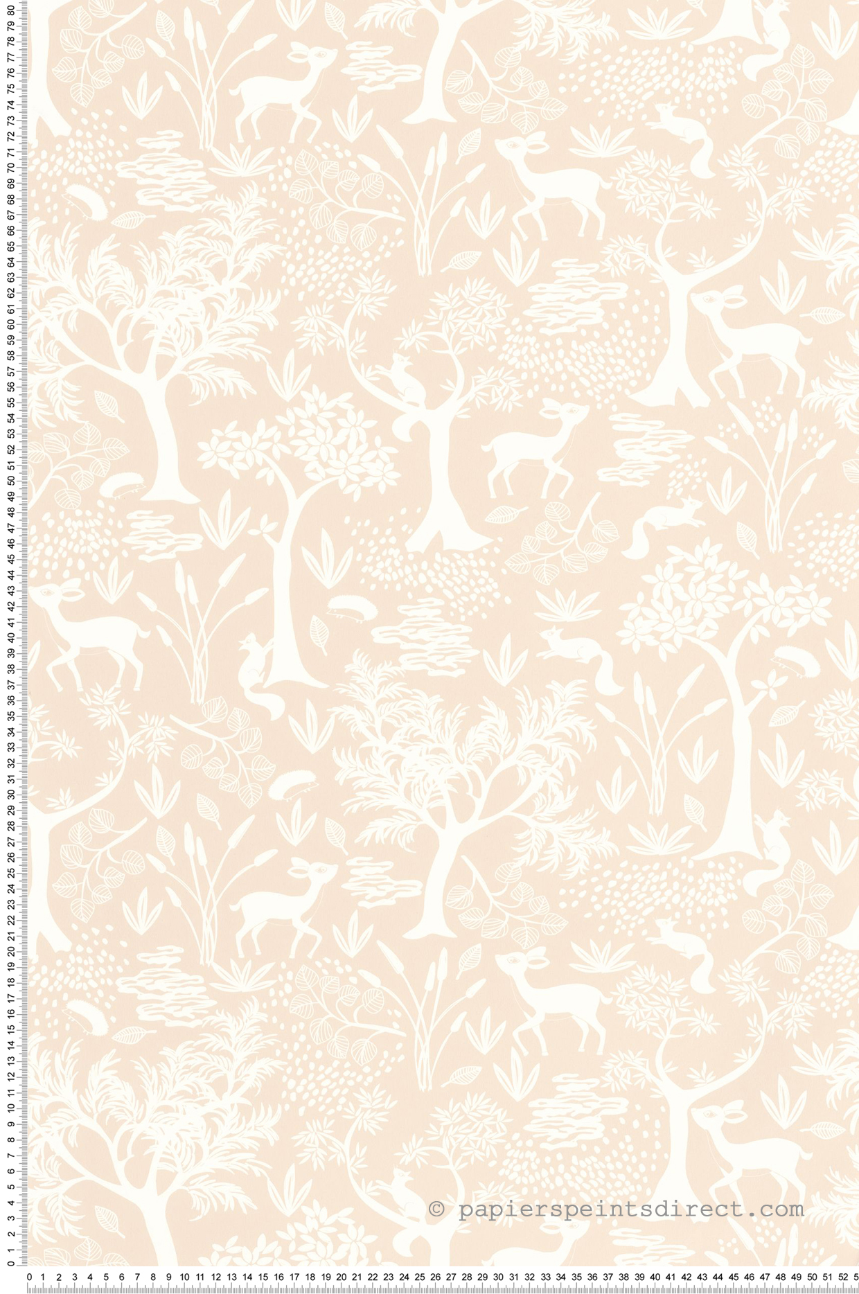 Papier peint Forêt Animaux Poetic rose nude - Once Upon A Time de Casadéco | Réf. OUAT88264232