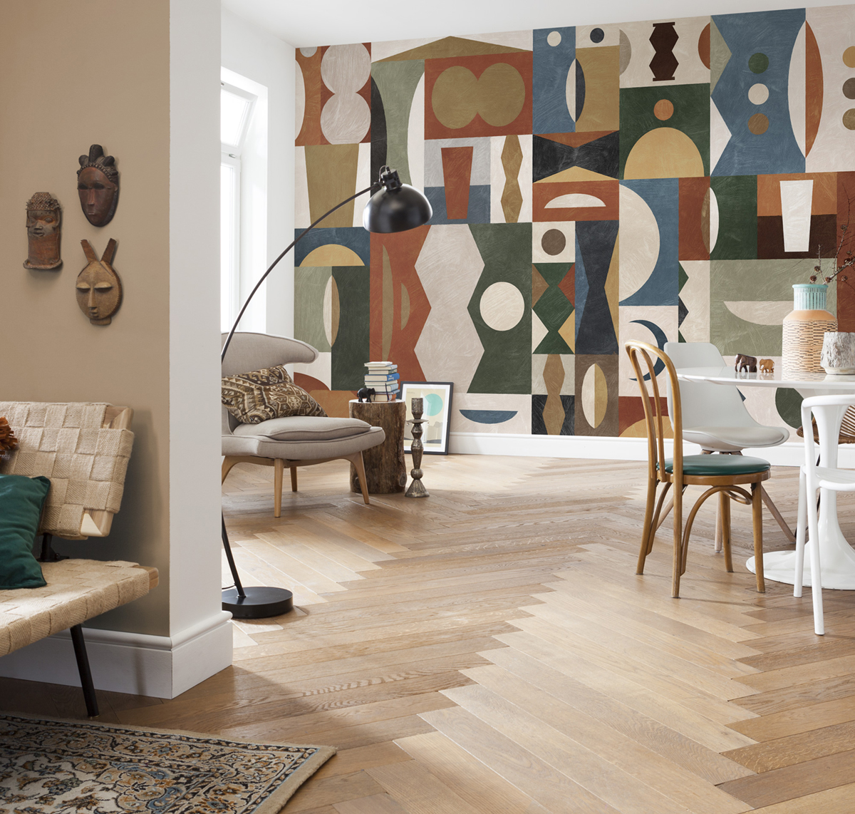 Papier peint panoramique Forme Tribal Tiles - Papier peint Komar Pure 2