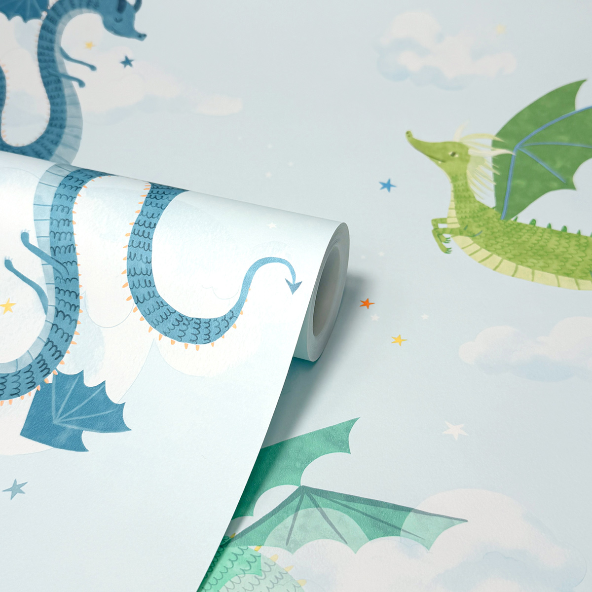 Papier peint Dragon Magie Enfant bleu - Imagine de Lutèce ROLL | Réf. LTC-DL27550