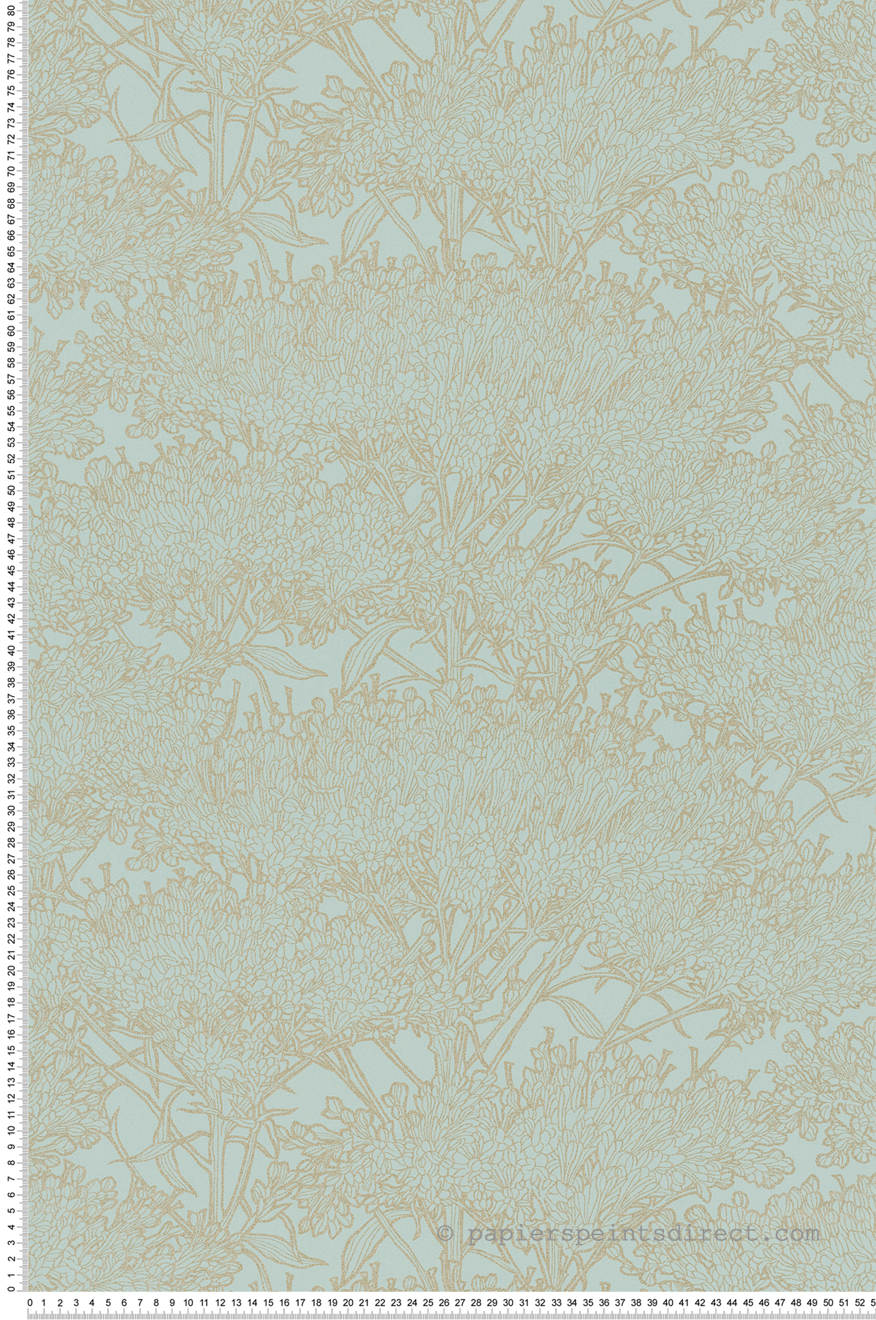 Papier peint Fleurs graminées vert d'eau/grège irisé - Tribeca de Montecolino | Réf. MC-36972-2