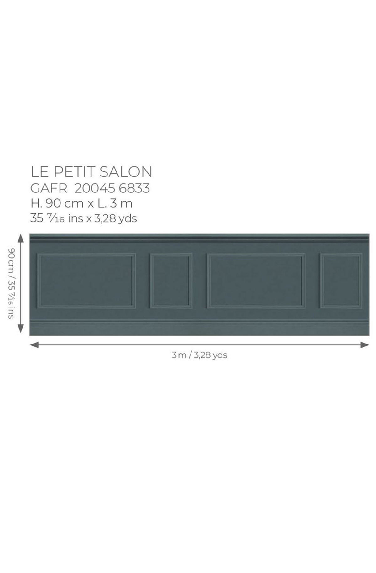 Papier peint Soubassement Moulure Petit Salon bleu pétrole - Galons et Frises de Casadéco AMB5| Réf. GAFR200456833