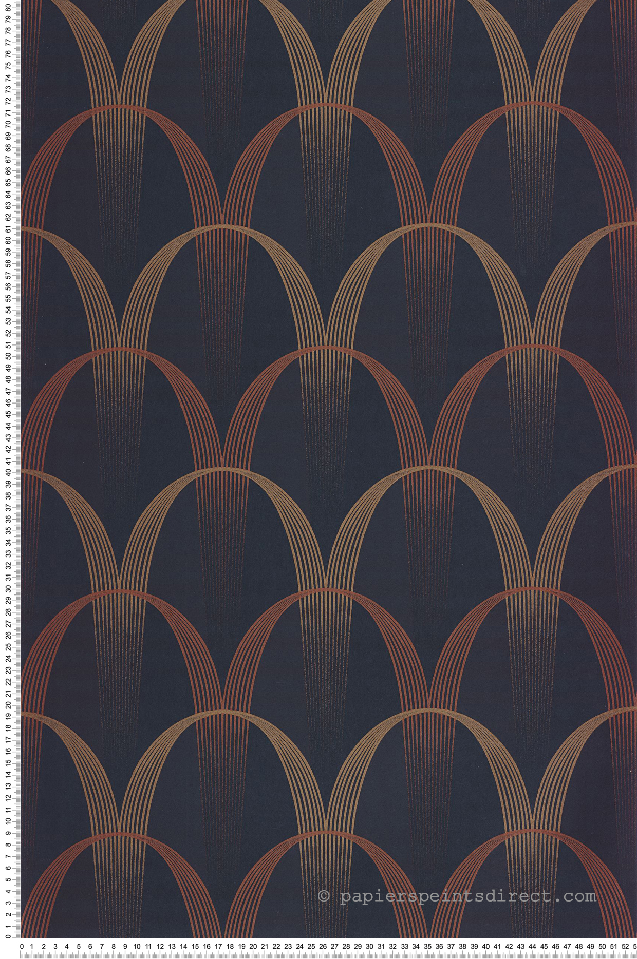 Papier peint Arche Entrée des Artistes terracotta irisé - Années Folles de Casadéco | Réf. ANFO201046810