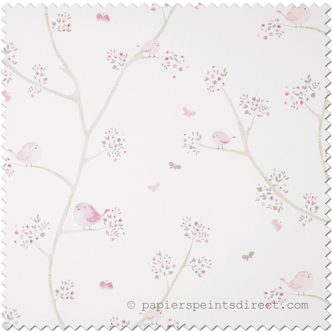 Tissu Oiseaux roses - My Little World de Casadéco