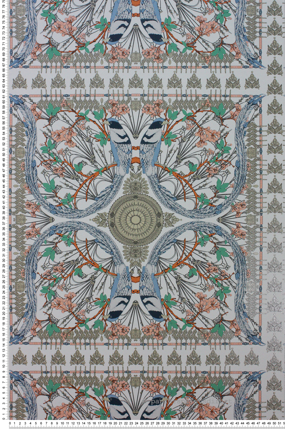 Papier peint Faïence et Oiseau orange et irisé - The Wallpaper Collection de Matthew Williamson | Réf. OSB-W7143-02