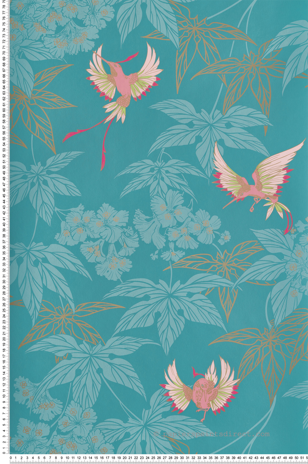 Papier peint Feuillage Grove Garden bleu - Folium de Osborne & Little | Réf. OSB-W5603-10