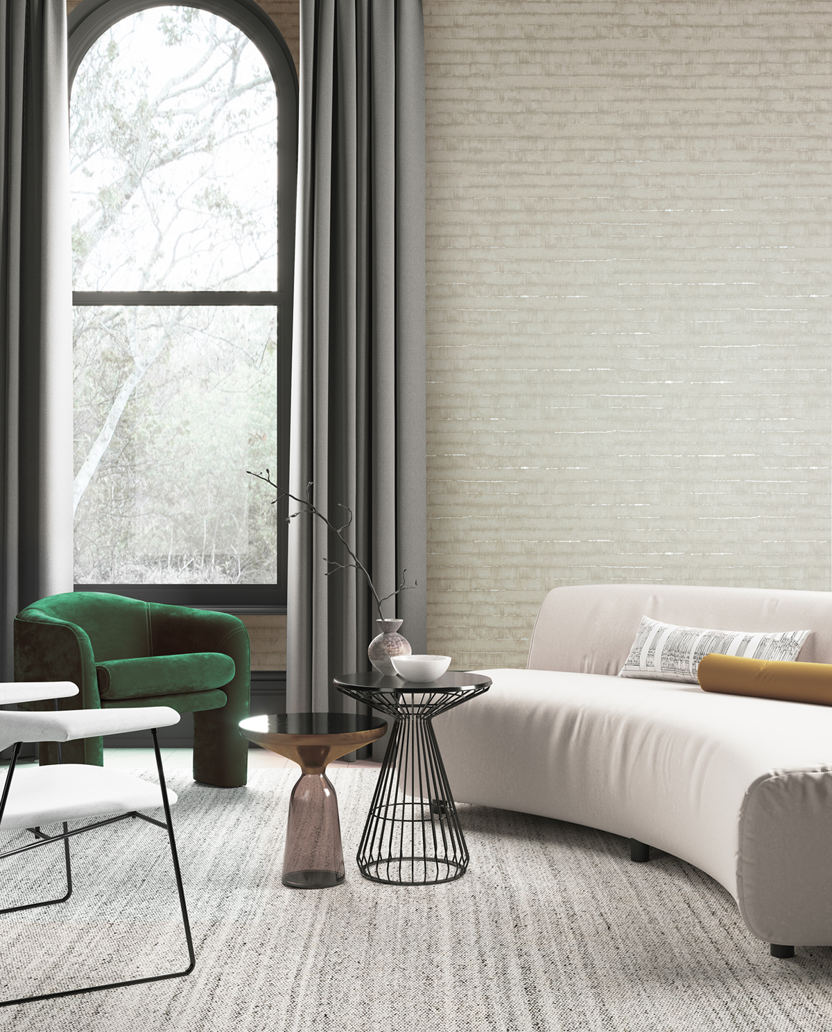 Papier peint Écorce Tanin pierre argenté - The Texture Book de Masureel | Réf. MAS-SPI504