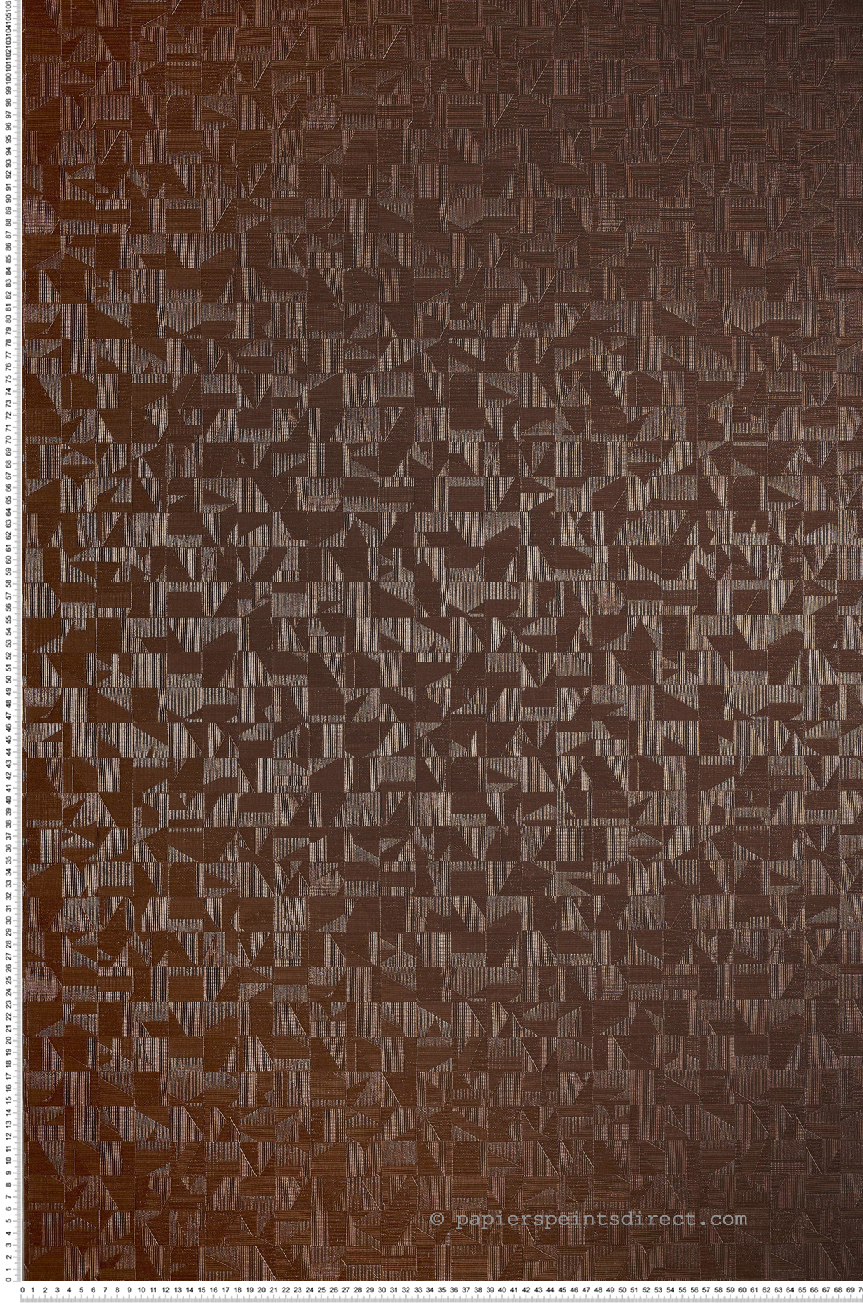 Papier peint Graphique métallisé Tiznit acajou - Métal de Casamance | Réf. CAS-74401160