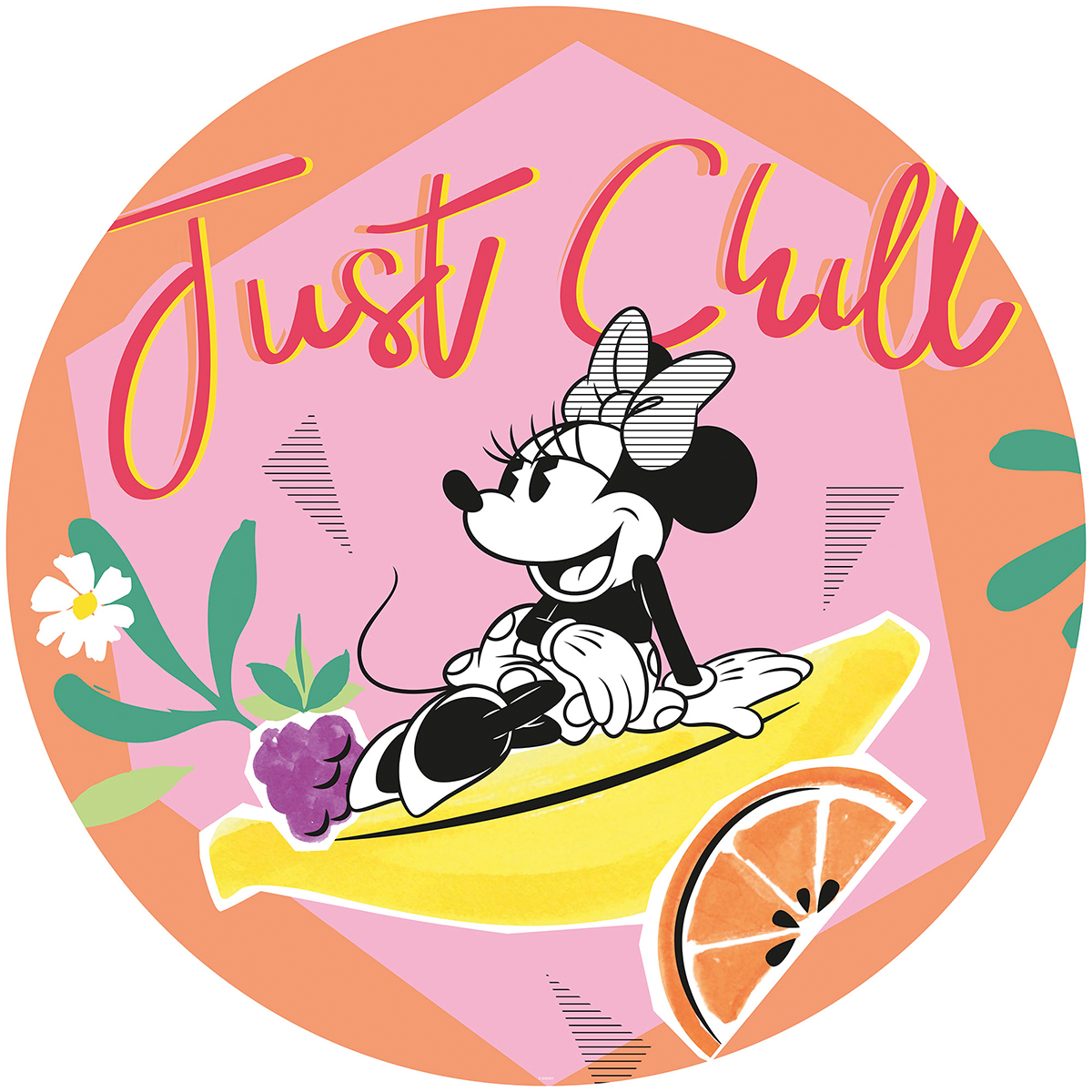 Papier peint adhésif rond Minnie Just Chill - Papier Peint Komar Into Adventure