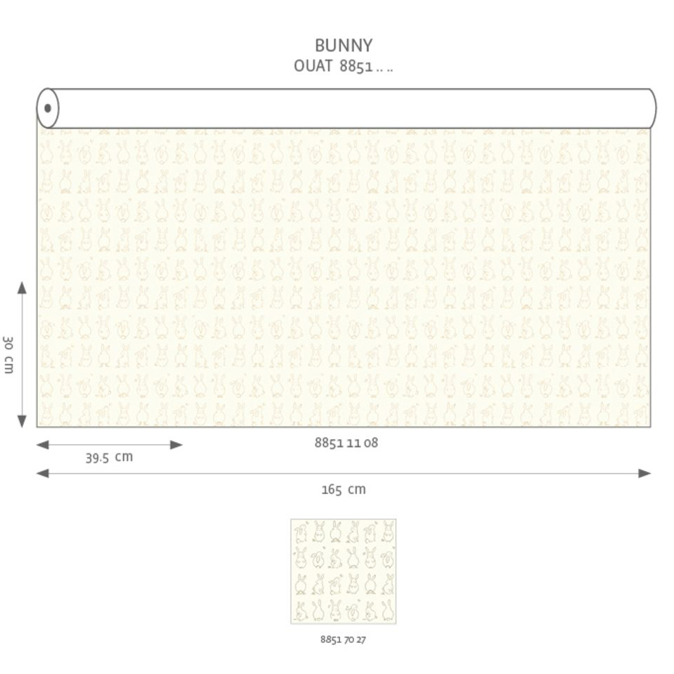 Tissu Dessin Lapin beige blanc - Once Upon A Time de Casadéco | Réf. OUAT88511108