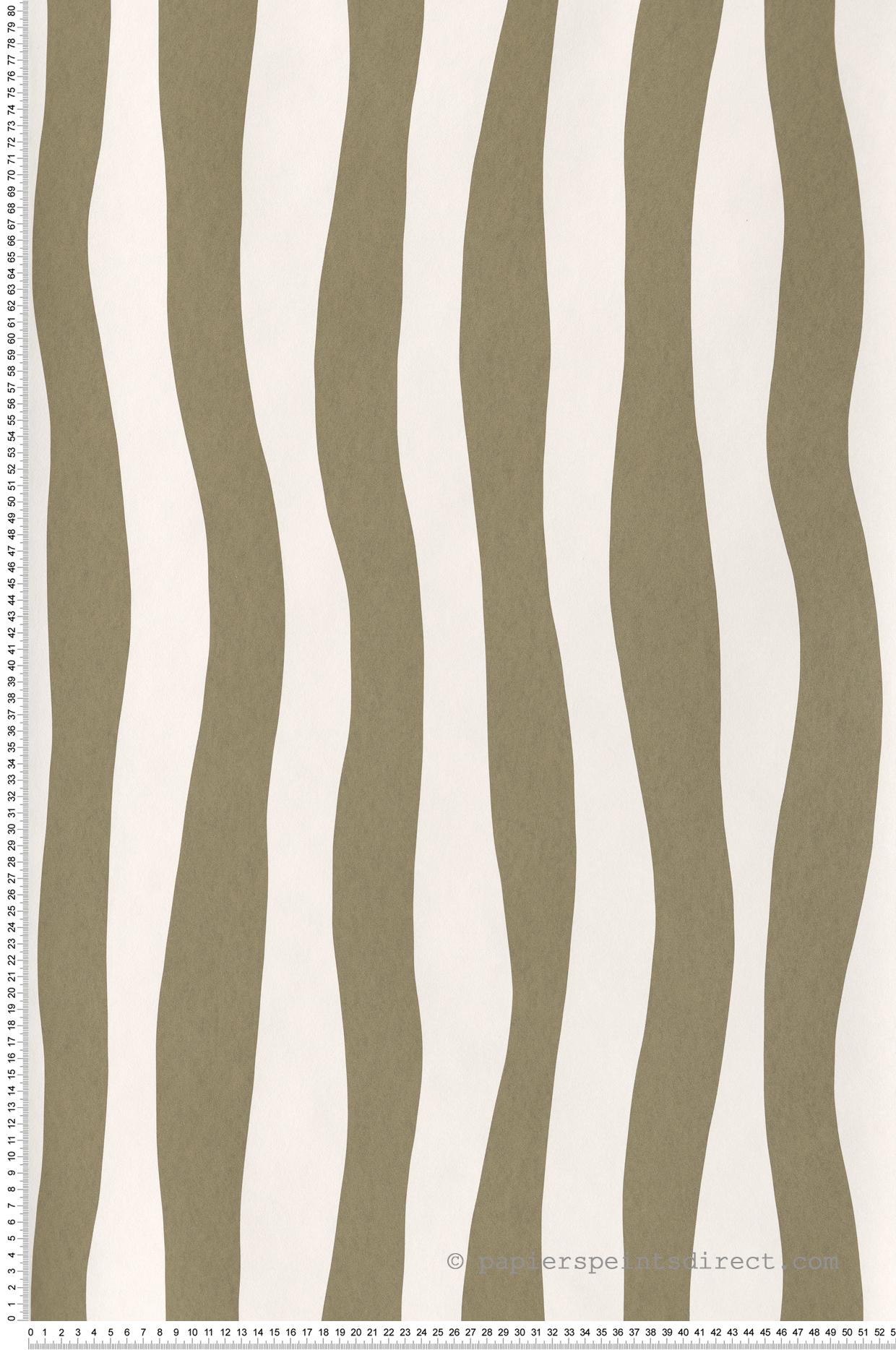 Papier peint Rayure Zèbre Sundae kaki - L'Ile aux Oiseaux de Casamance | Réf. CAS-75912752