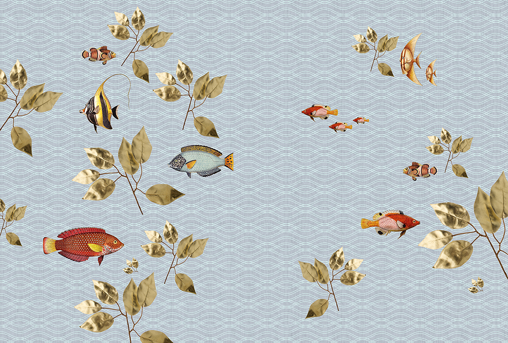 Papier peint panoramique Poissons Brillant Fish 1 - Référence DD114337 - Intissé 200g/m2 - Standard 400 x 270