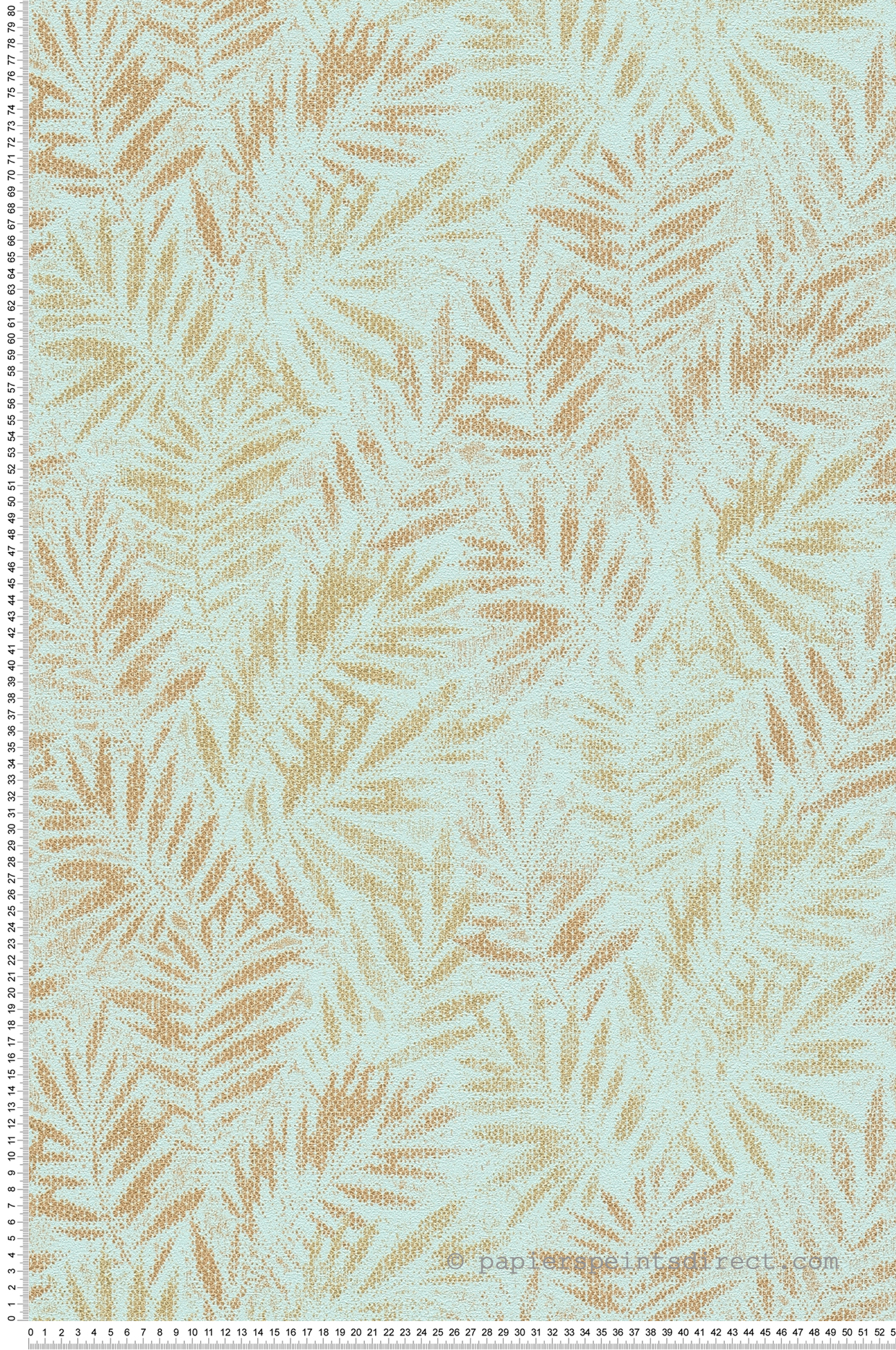 Papier peint Feuillage Métal Zoé turquoise doré - Metropolitan Stories 3 d'A.S. Création | Réf. AS-391204