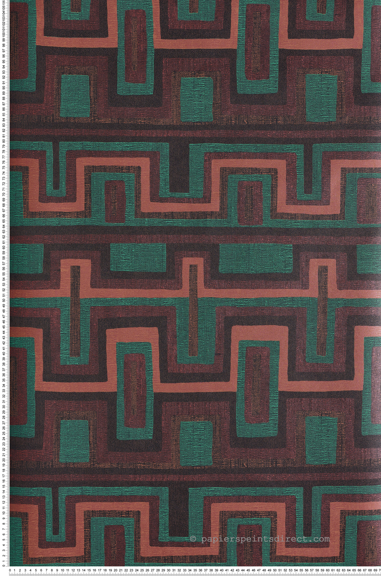 Papier peint Géométrie Tapis Morelos vert émeraude - Amani de Masureel | Réf. MAS-AMA005