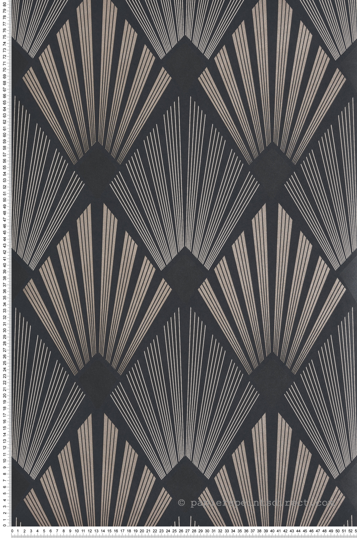 Papier peint Art Déco Gatsby noir ficelle irisé - The Texture Book de Masureel | Réf. MAS-GAT303