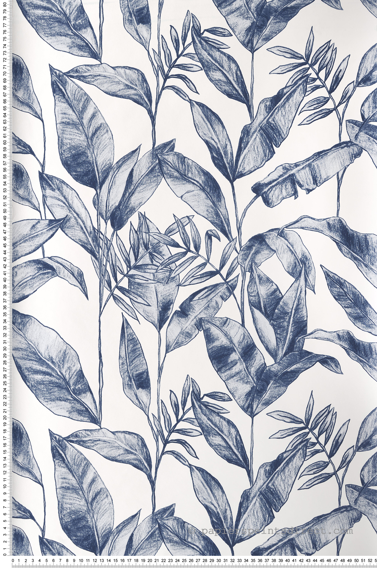 Papier peint Feuille Délicate blanc - Only Blue de Casélio | Réf. ONB102636225