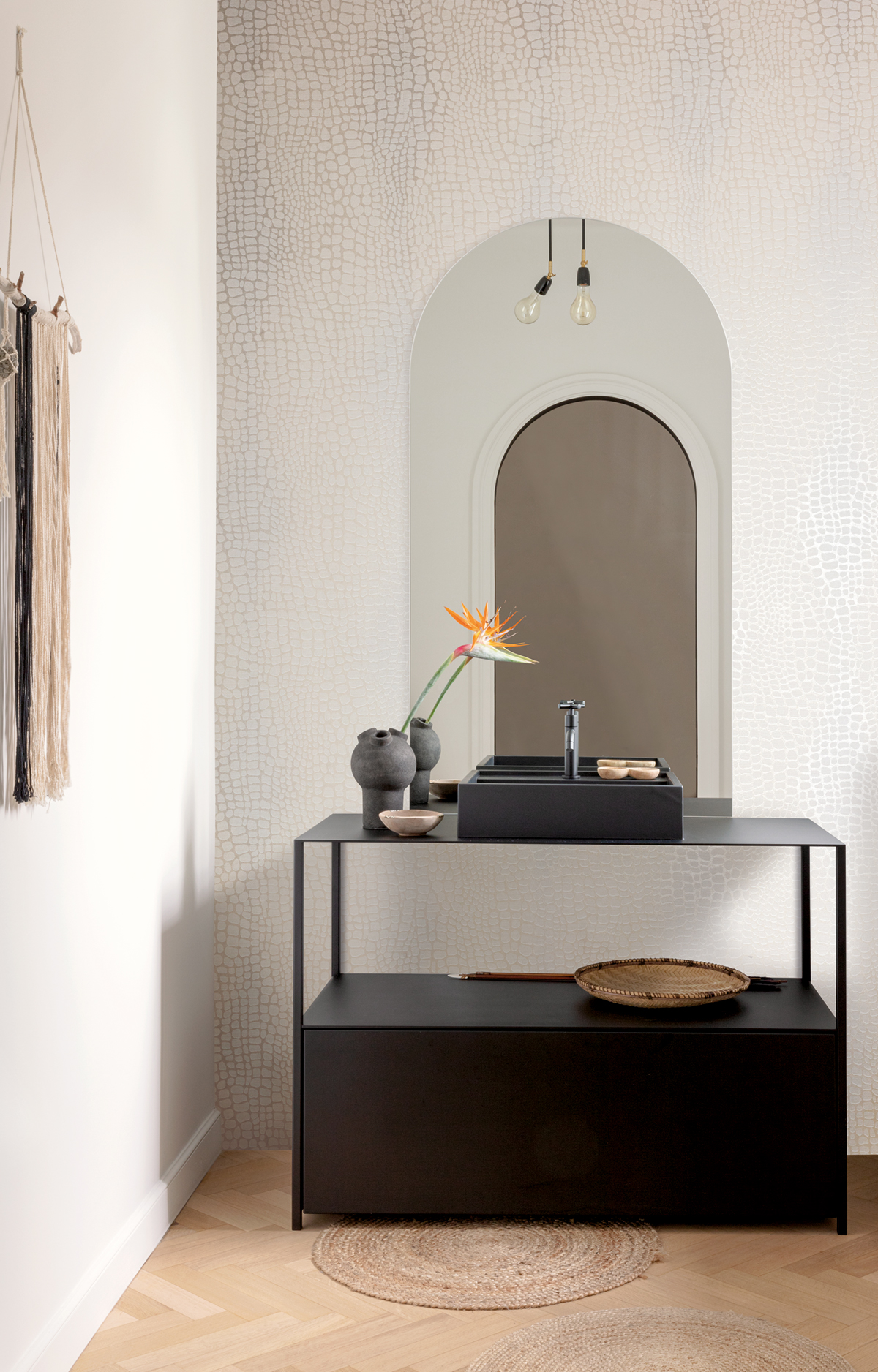 Papier peint Animalier Panthera écru irisé - Amazone de Masureel | Réf. MAS-ZON301