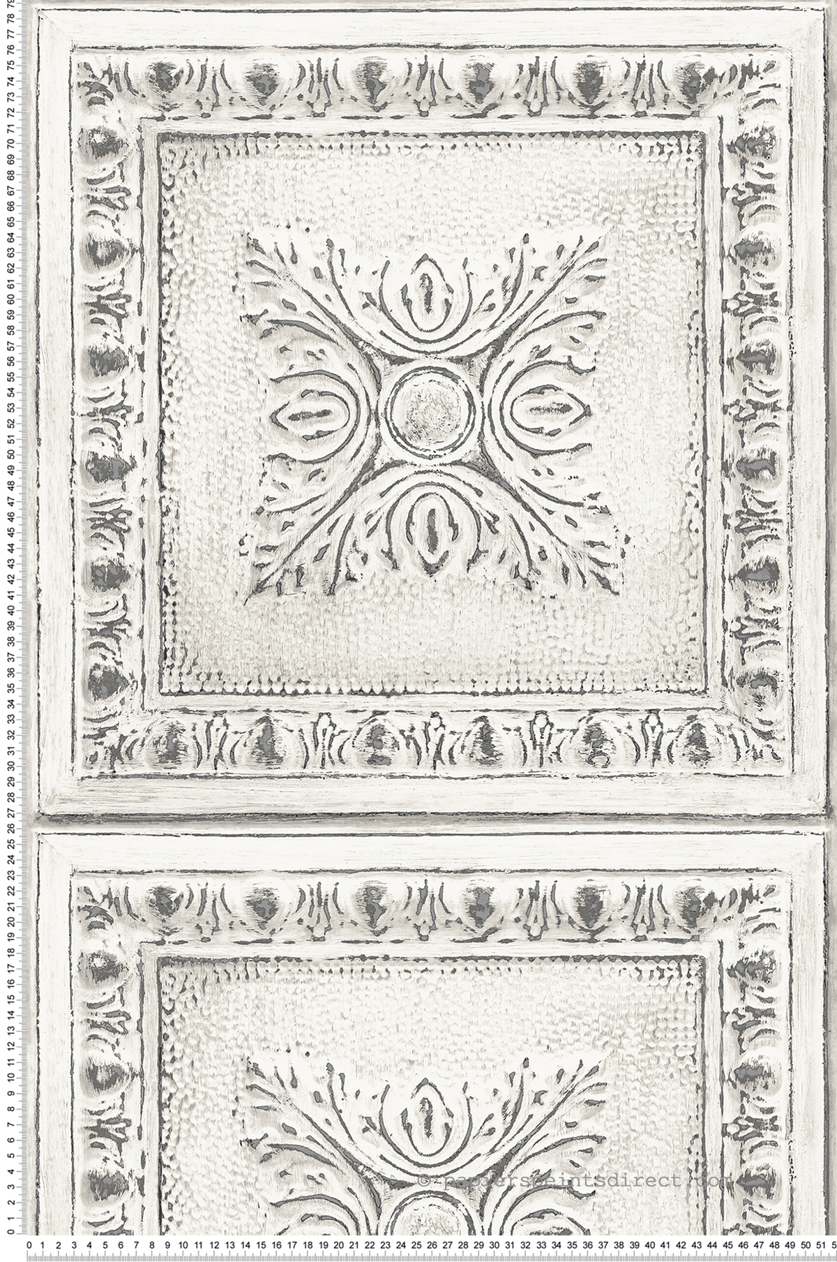 Papier peint Mosaïque Ornement blanc - Fabrique 2 de Lutèce | Réf. LTC-FD24031