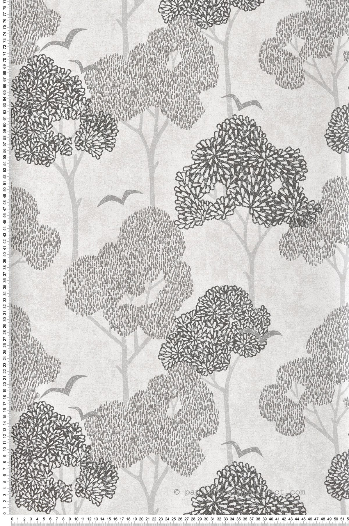 Papier peint Arbre Graphique Lykke gris poivre noir - Delicatesse de Lutèce | Réf. LTC-FD26541