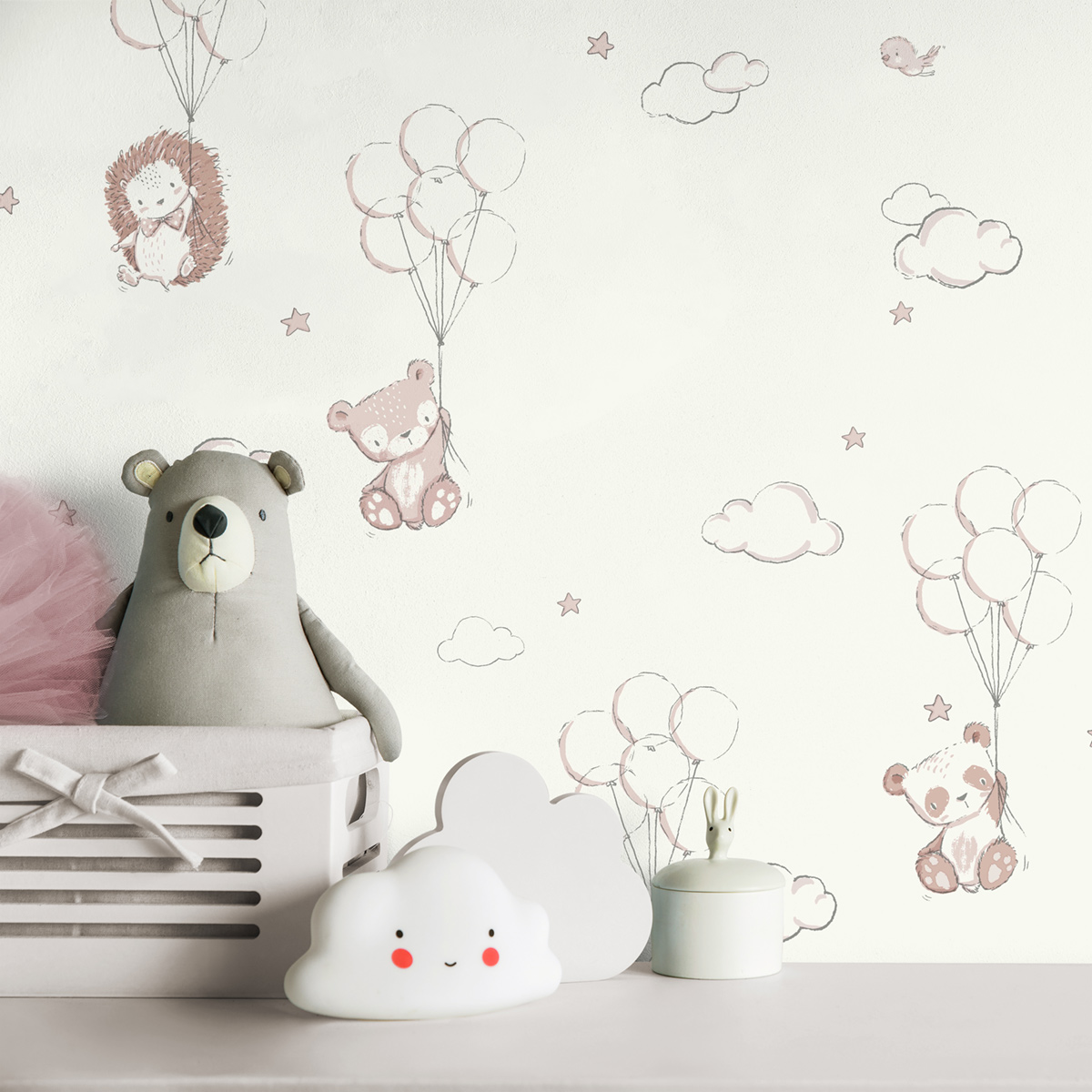 Papier peint Ballons Animaux rose - Imagine de Lutèce | Réf. LTC-DL27555